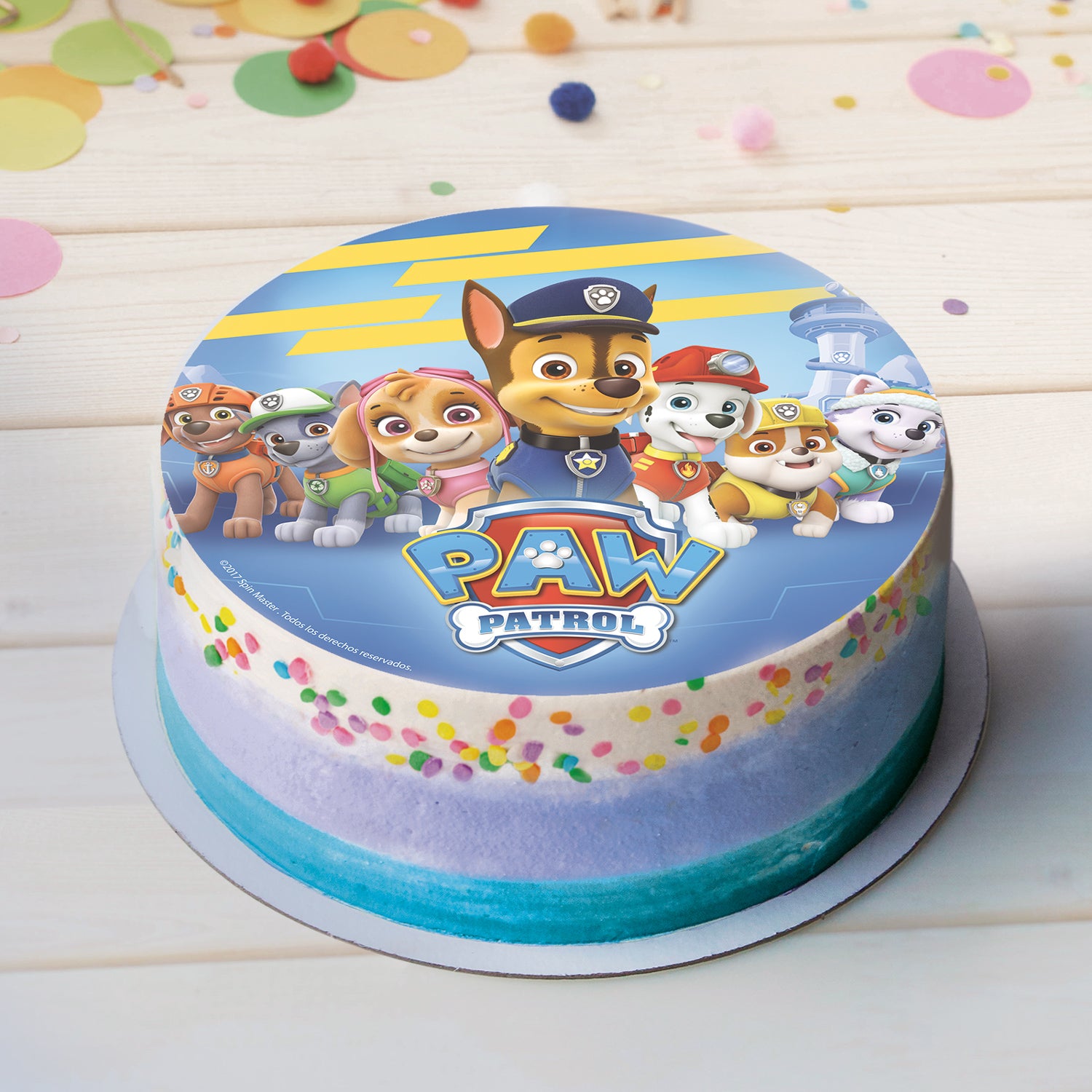 6 DISCOS OBLEA PARA TARTAS PATRULLA CANINA 20 CM