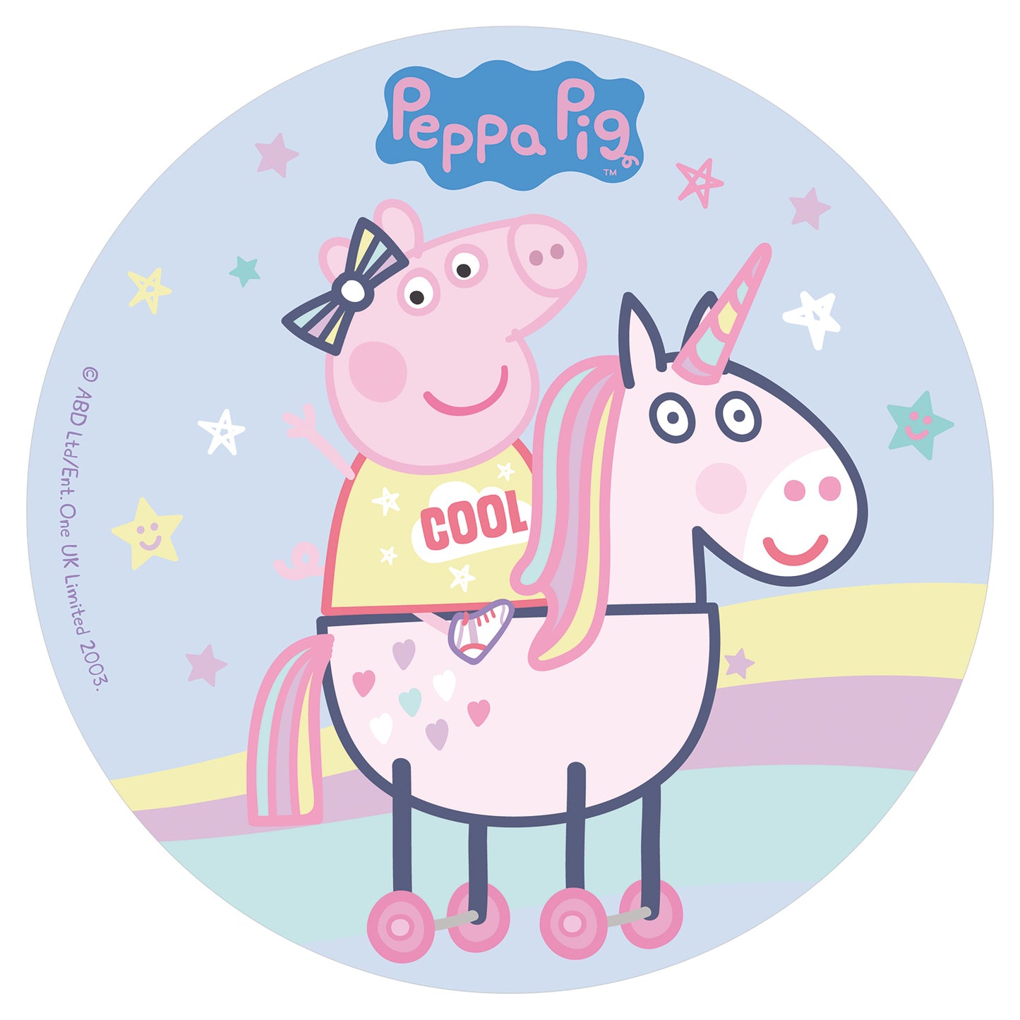 6 DISCOS OBLEA PARA TARTAS PEPPA PIG 20 CM