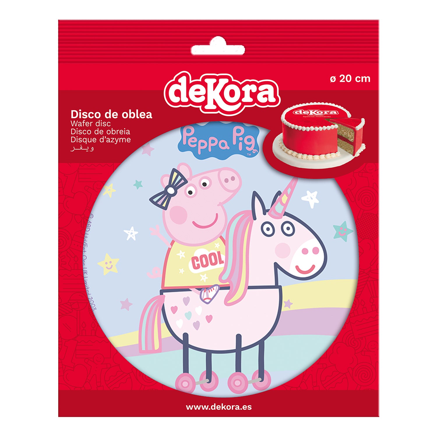 6 DISQUES EN AZYME POUR GÂTEAUX PEPPA PIG 20 CM