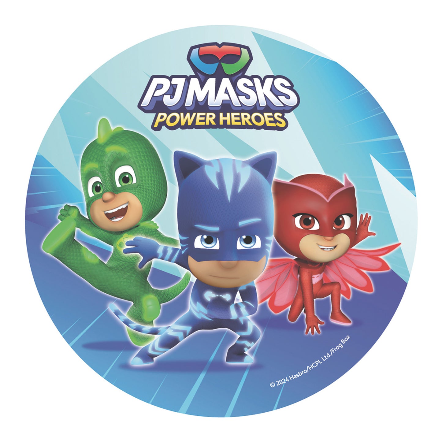 6 DISCOS OBLEA EN FOIL PARA TARTAS PJ MASKS 20 CM