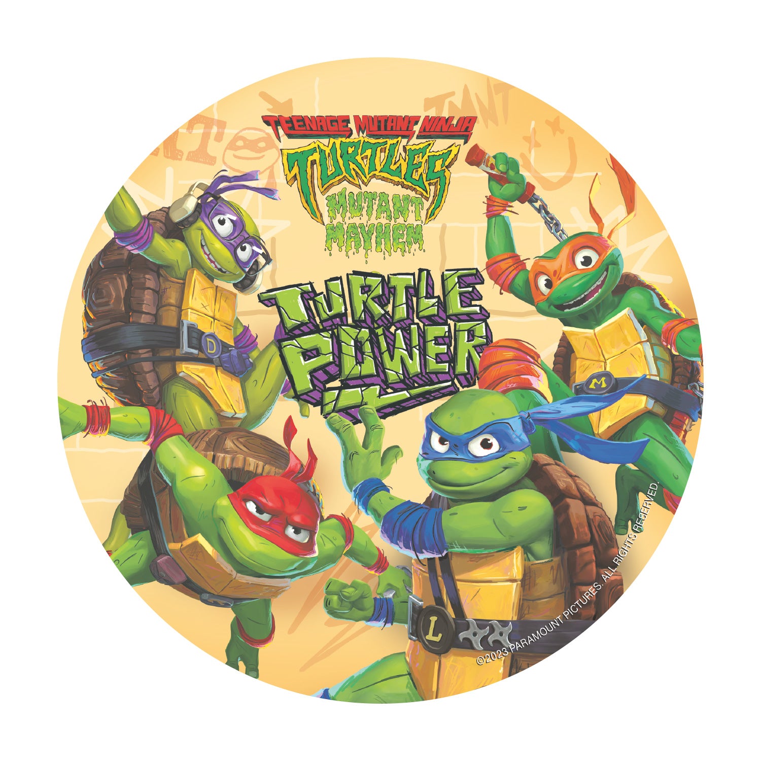 DISQUES EN AZYME DÉCO GÂTEAUX TORTUES NINJA 20CM