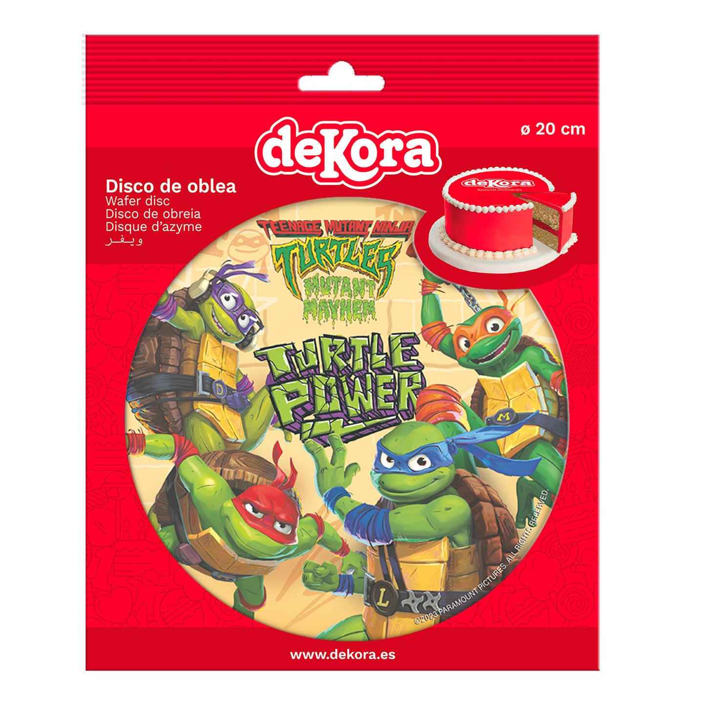 DISQUES EN AZYME DÉCO GÂTEAUX TORTUES NINJA 20CM