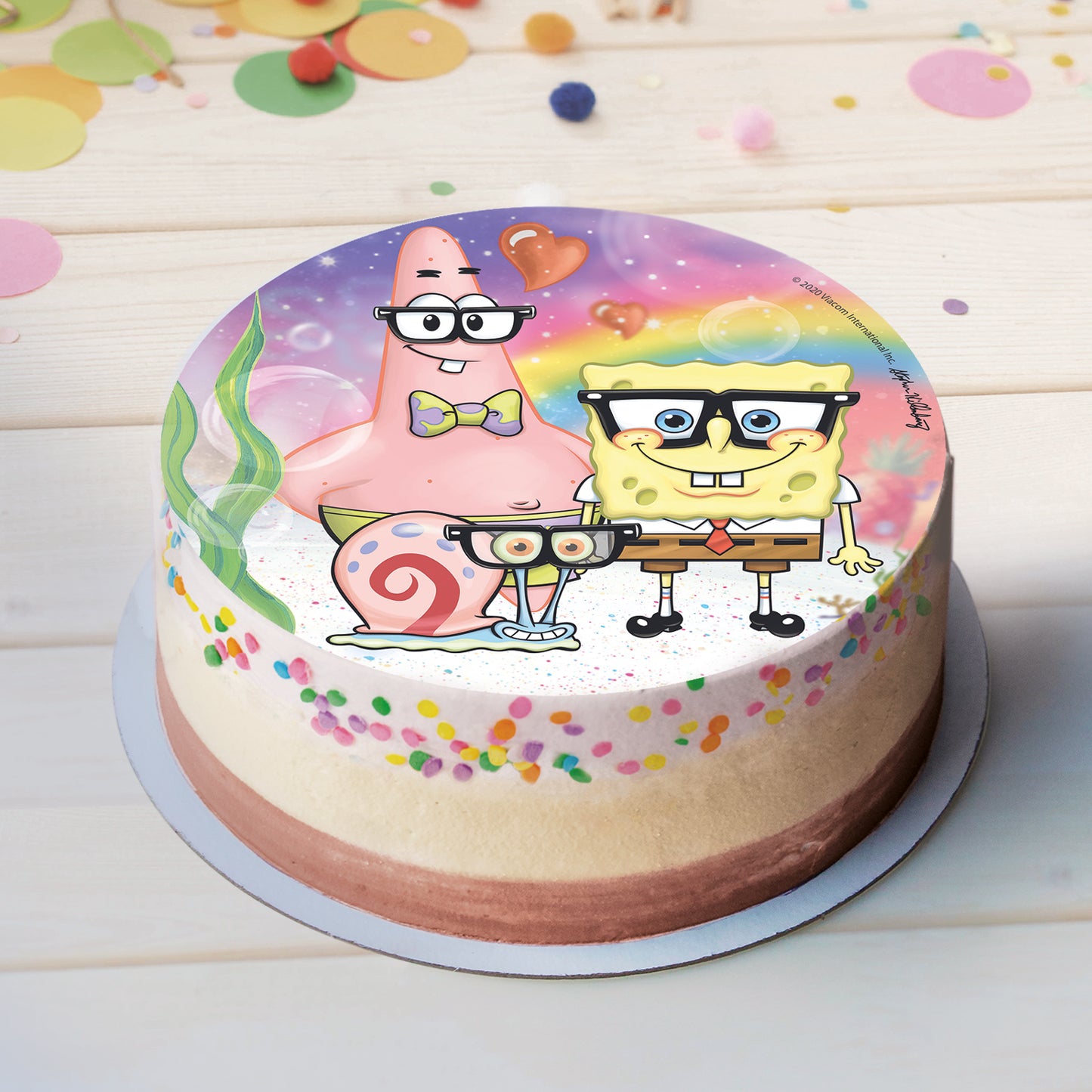 DISCO OBLEA TARTA BOB ESPONJA GAFAS 20CM