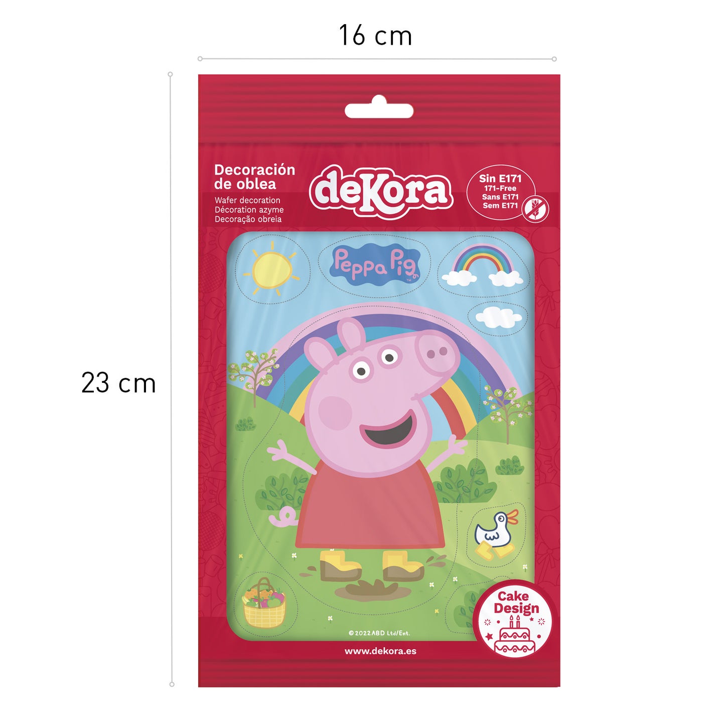 HOSTIA BOLO SILHUETA PEPPA PIG 14,8X21CM A5