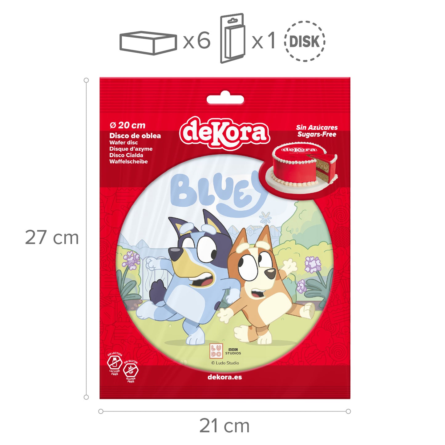 DISCO OBLEA TARTA BLUEY 20CM