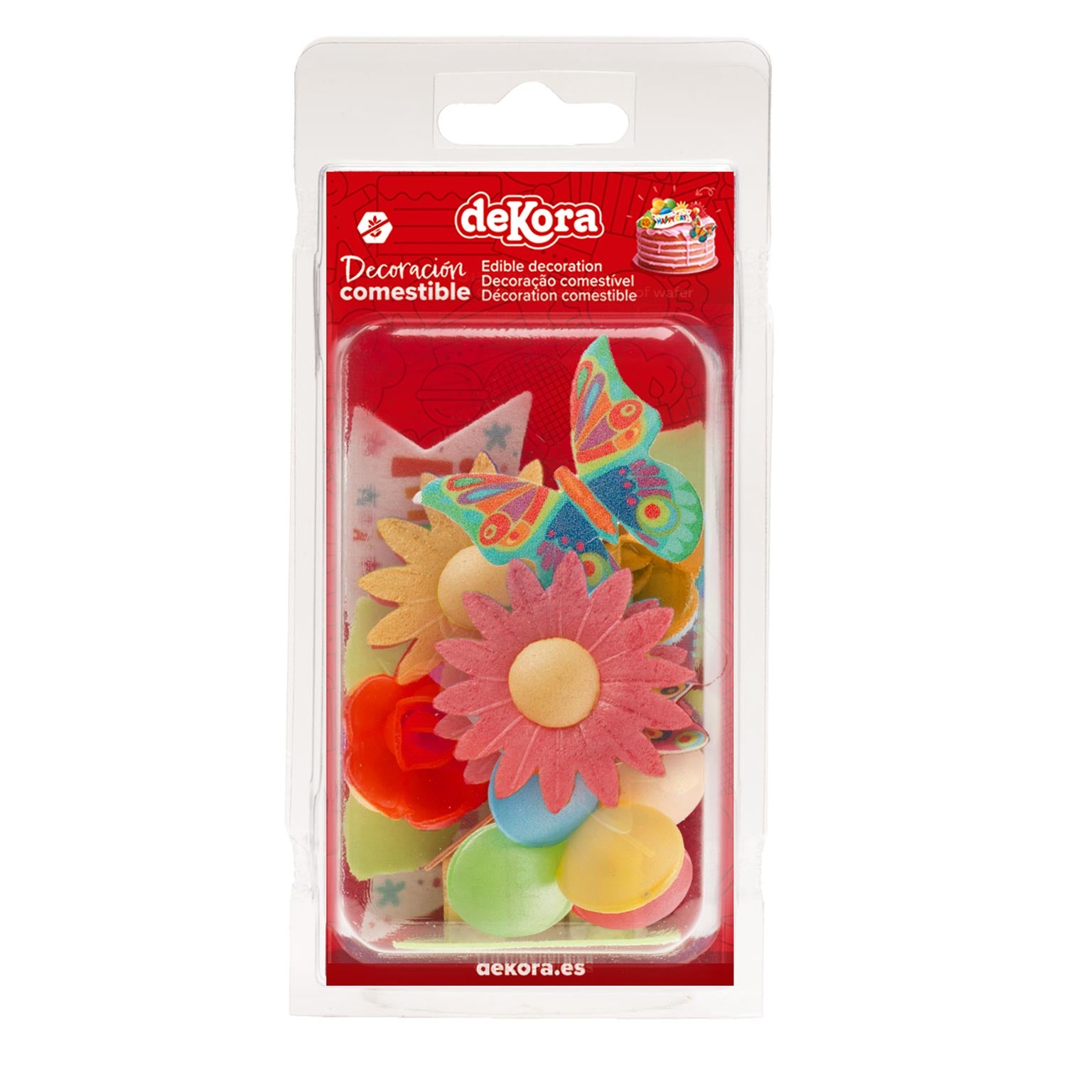 BLISTER DECORACIÓN OBLEA PARA TARTAS HAPPYBIRTHDAY 8 PCS