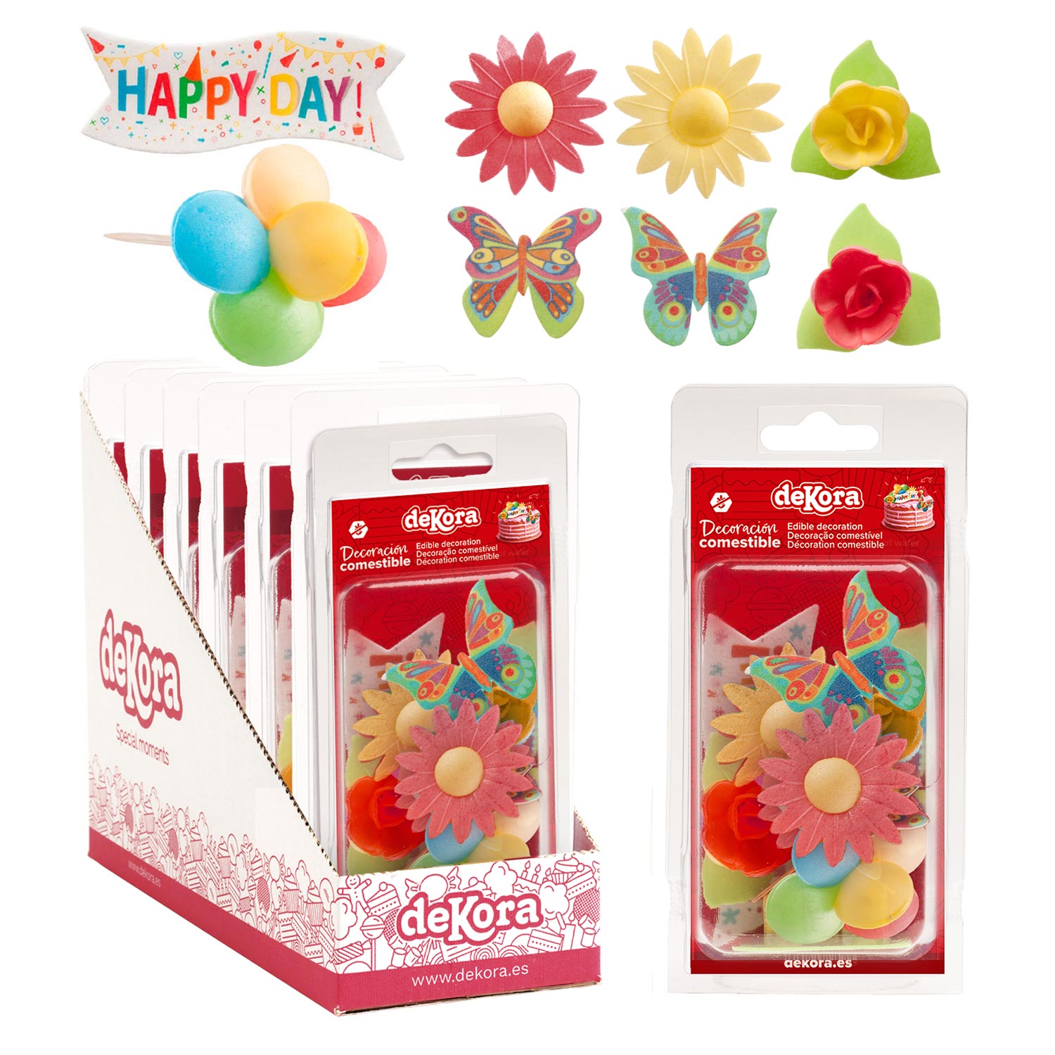 BLISTER DECORACIÓN OBLEA PARA TARTAS HAPPYBIRTHDAY 8 PCS