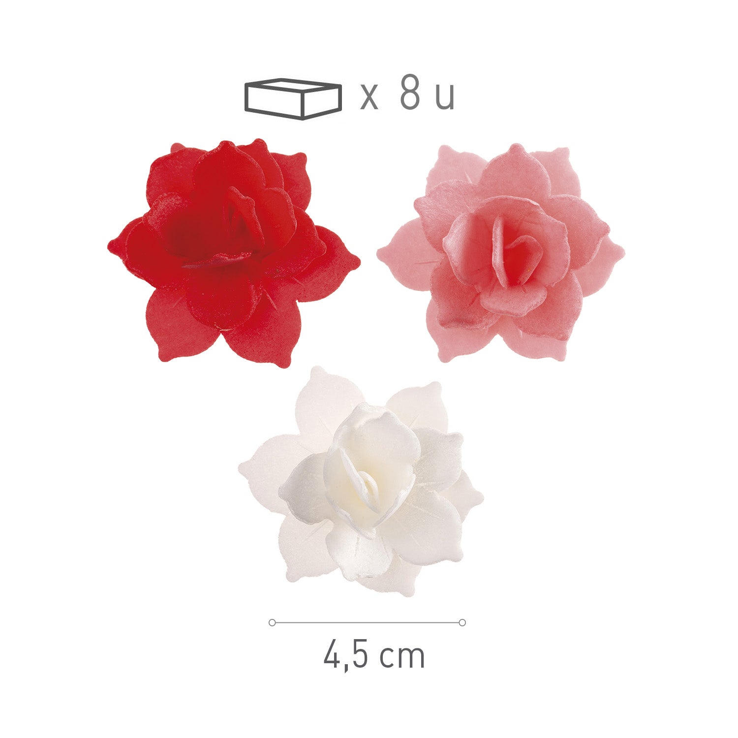 8 MINI AZYME NÉNUPHARS ROUGE/ROSE 4,5CM