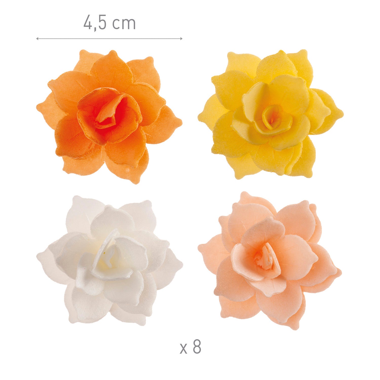 8 MINI AZYME NÉNUPHARS JAUNE/ORANGE 4.5CM