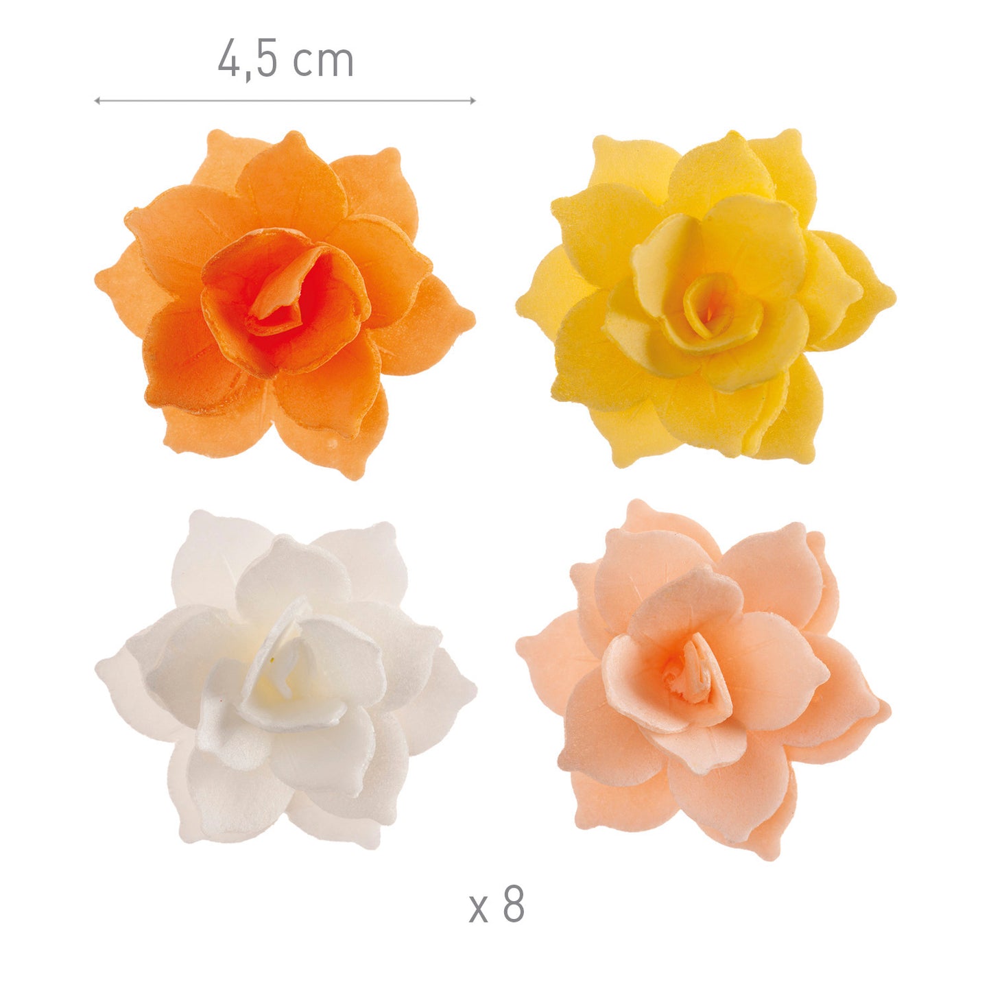 8 MINI AZYME NÉNUPHARS JAUNE/ORANGE 4.5CM