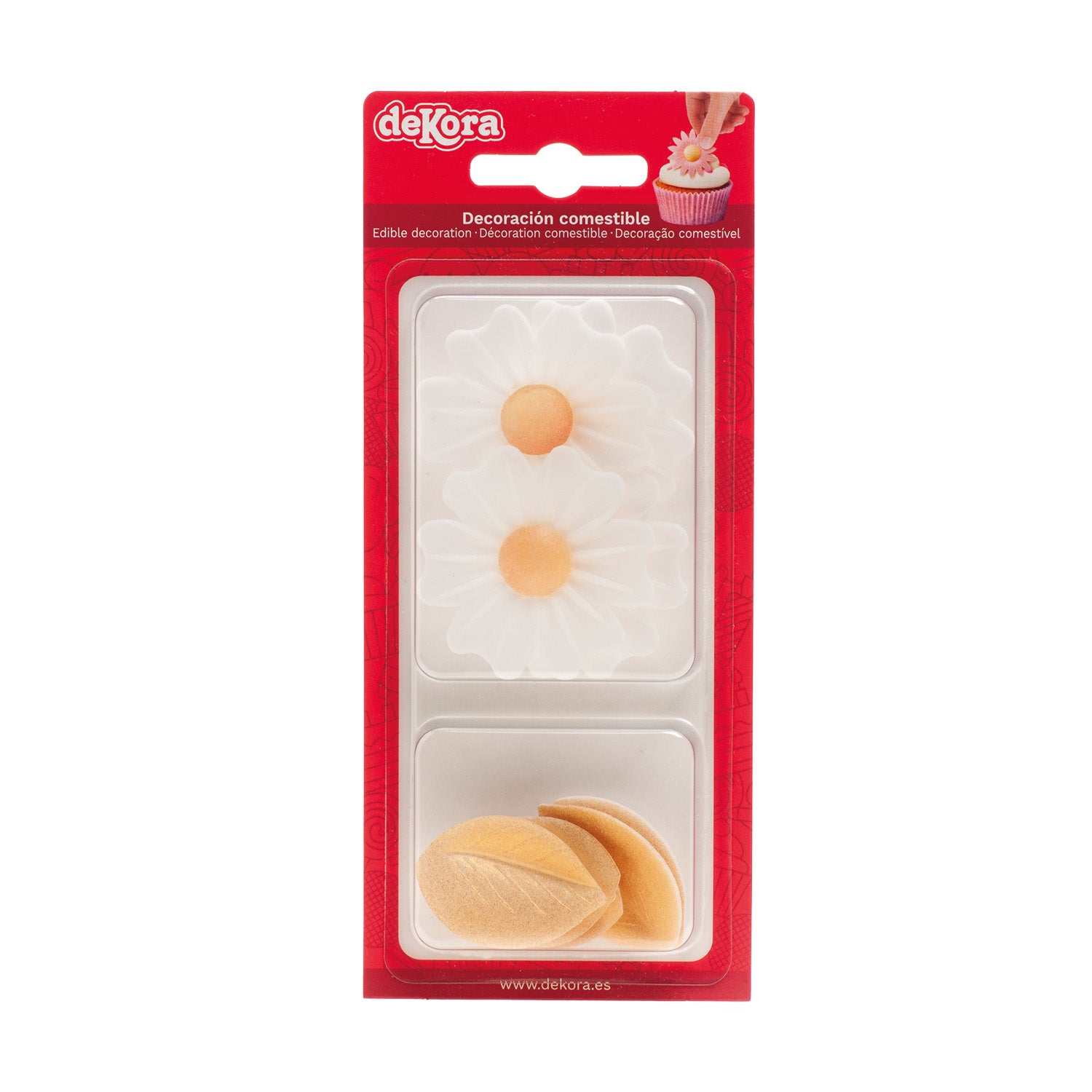 WHITE FLOWERS AND GOLDEN LEAVES WAFER BLISTER