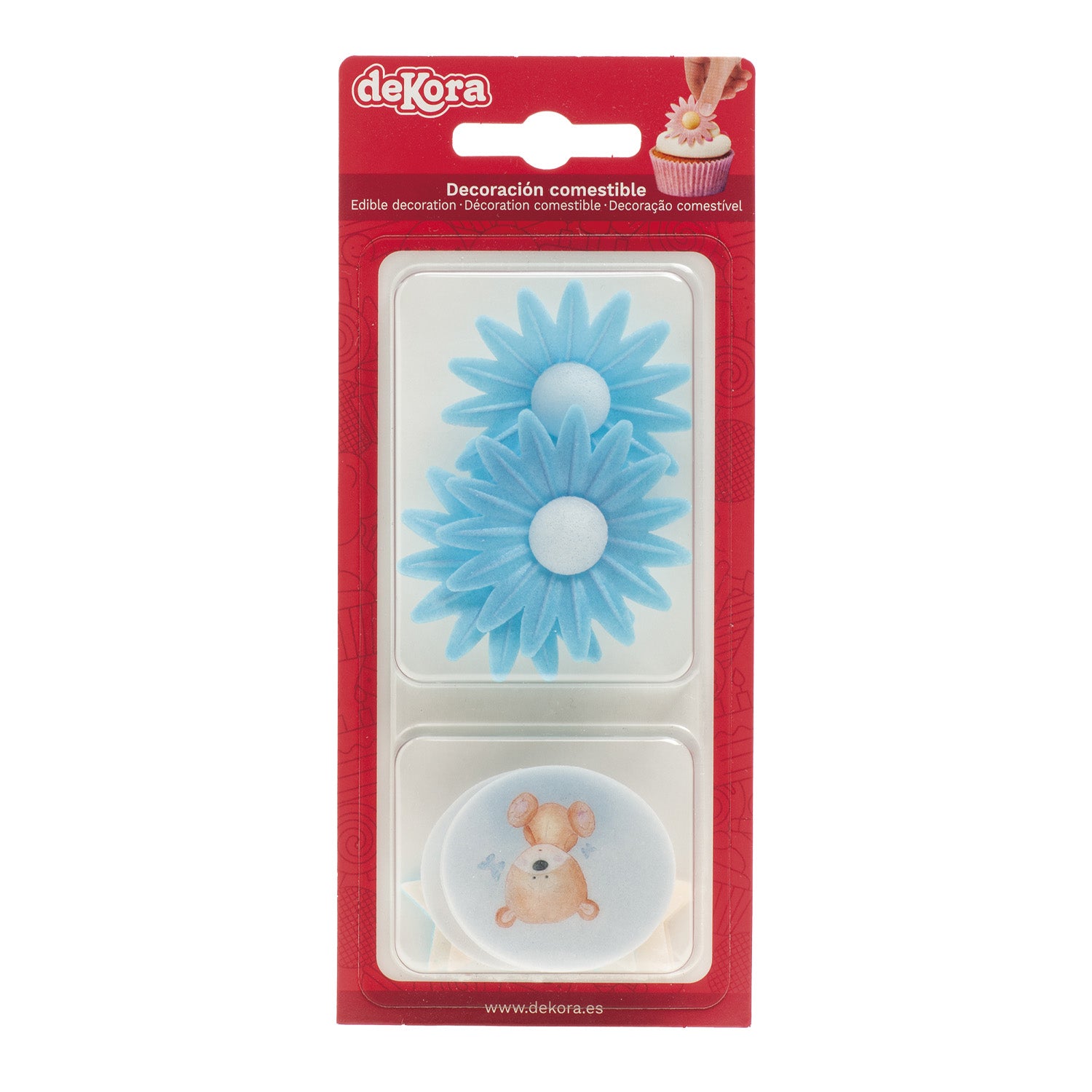 BLISTER SURTIDO DE OBLEA MARGARITAS Y ESTRELLAS BEBÉ AZUL