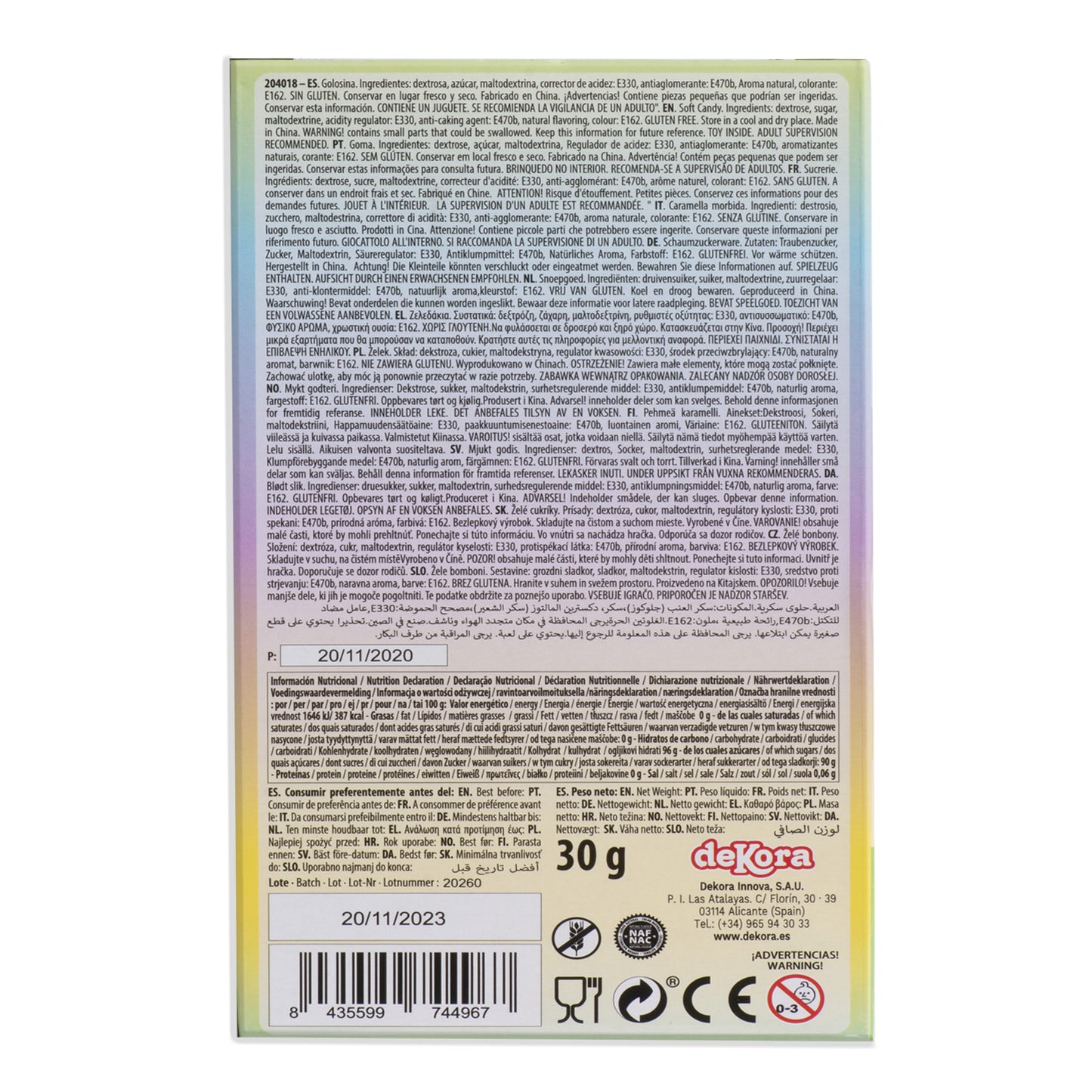 UNICORN COIN BANK WITH CANDIES 30G