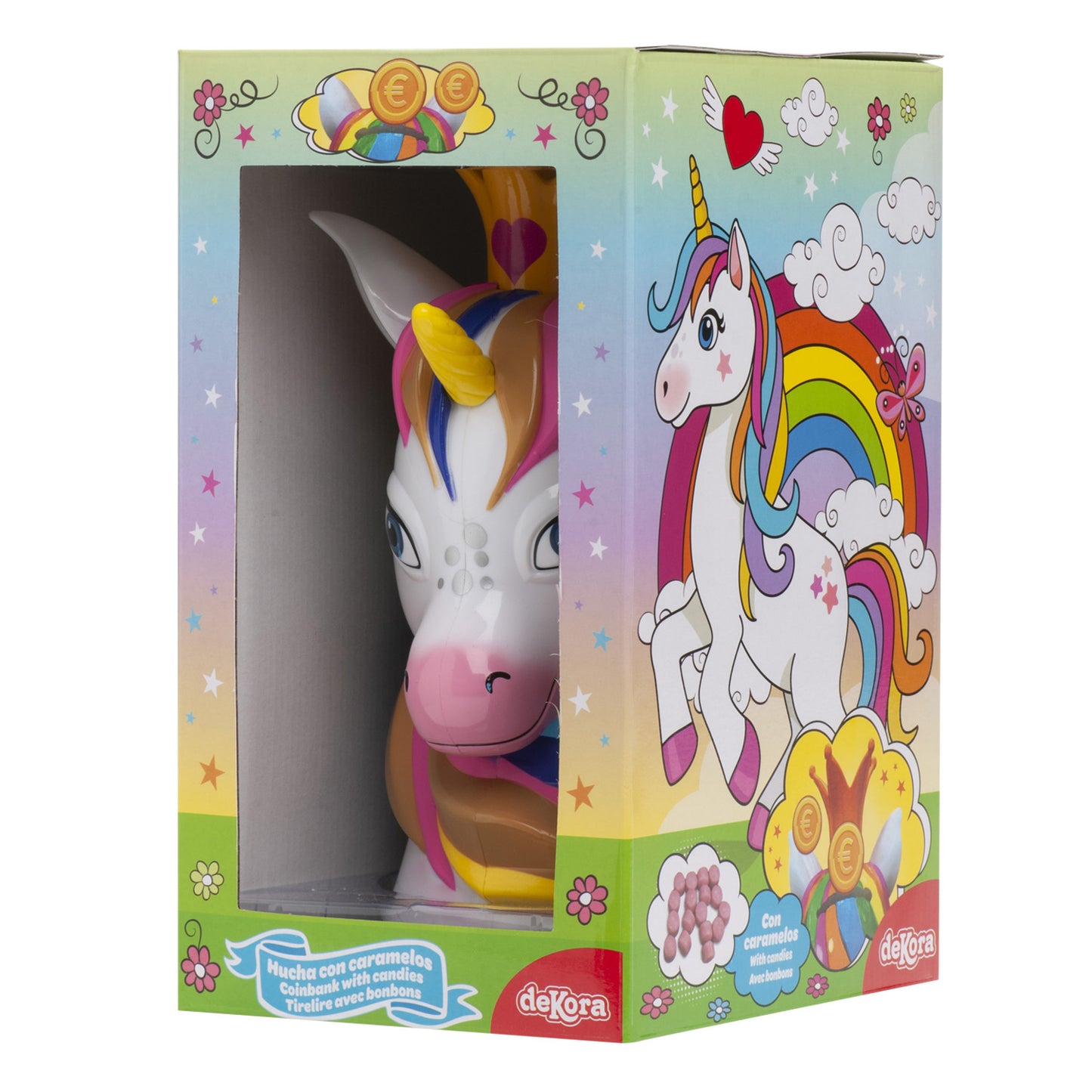 UNICORN COIN BANK WITH CANDIES 30G