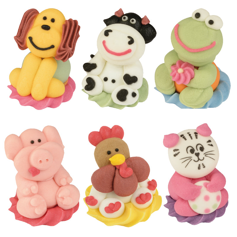 FARM ANIMALS JELLY FIGURINES 4CM 3D