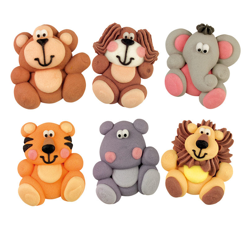 SUGAR DECORATION 2D ANIMALS ASSORTED 28X30X12MM