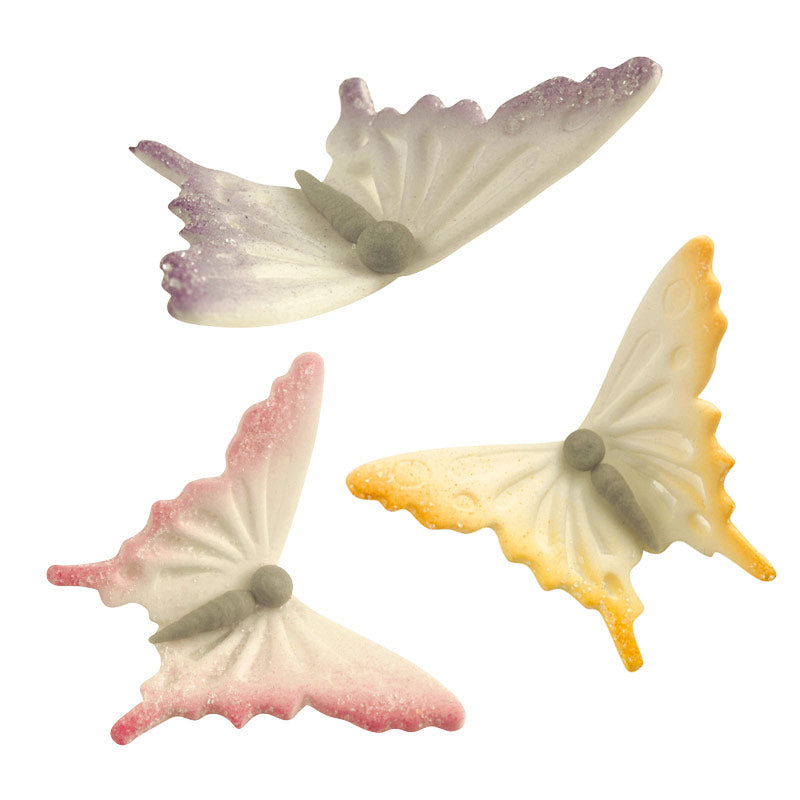 PAPILLONS EN SUCRE AVEC AILES EN COULEUR