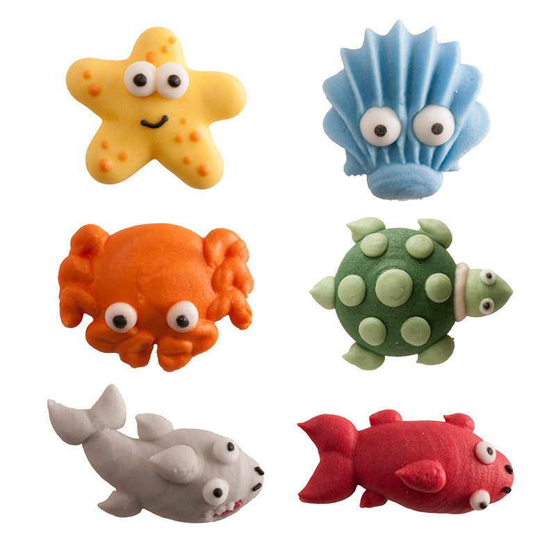 DECORATION EN SUCRE 3D ANIMEAUX DE MER 2,5X2,7CM