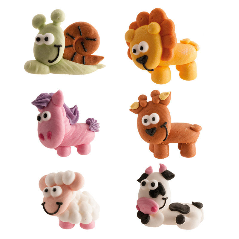 DECORACIÓN AZÚCAR 3D ANIMALES GRANJA 3x3 CM