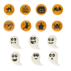 DECORACIÓN AZÚCAR 2D HALLOWEEN FANTASMAS Y CALABAZAS 2 CM