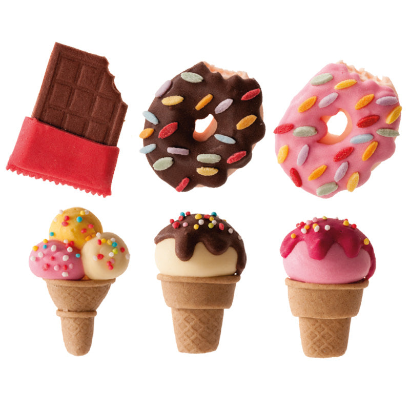 DECORATION EN SUCRE 3D "DOUCEURS" 3 x 4 CM