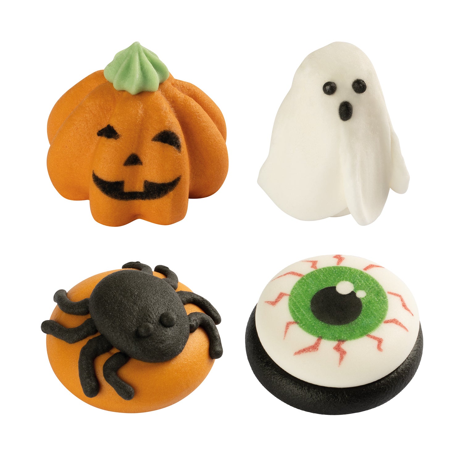 HALLOWEEN SUGAR CAKE DECORATION 3D 4 DESIGNS 31X36MM