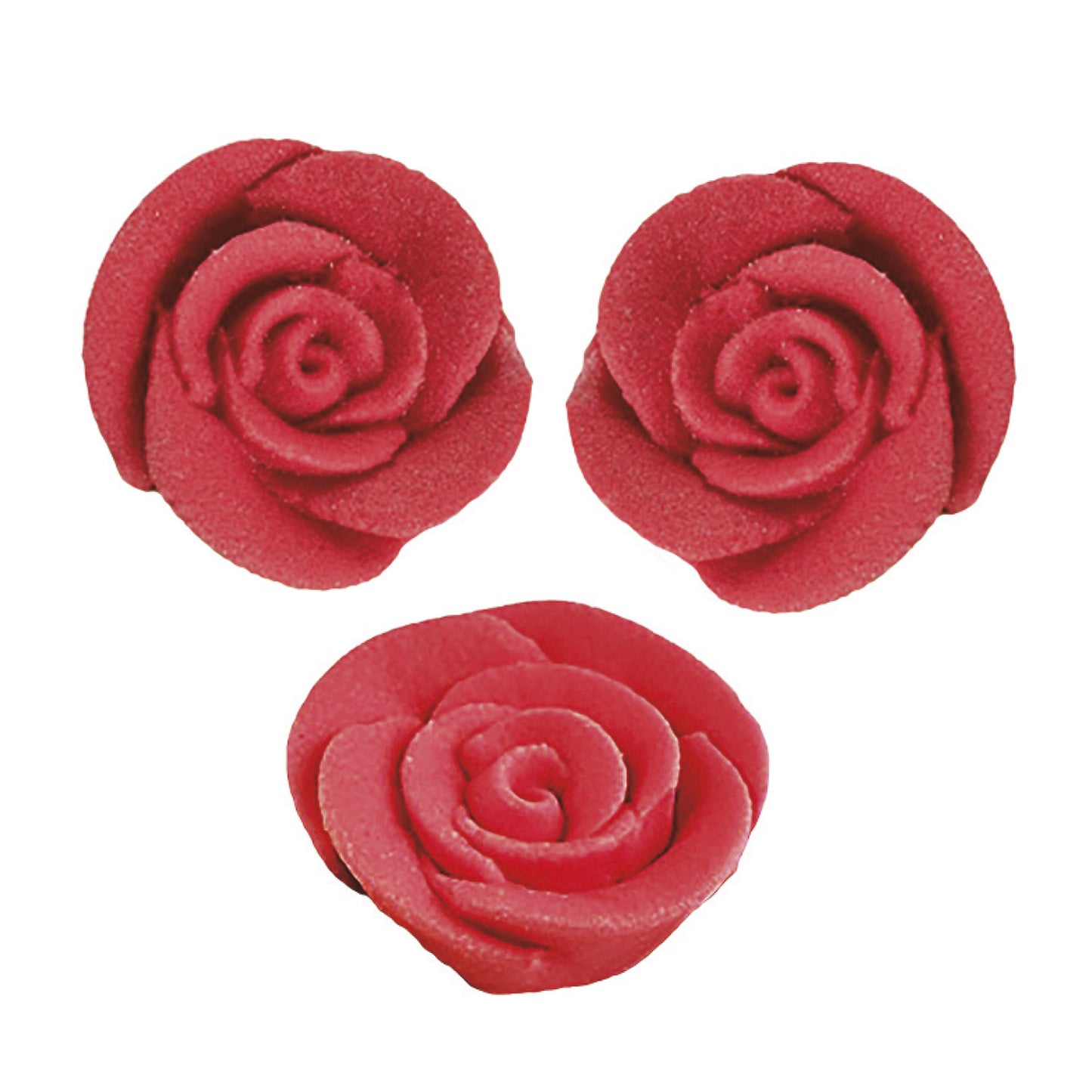 DECORATION SUCRE ROSE COULEUR ROUGE Ø3CM