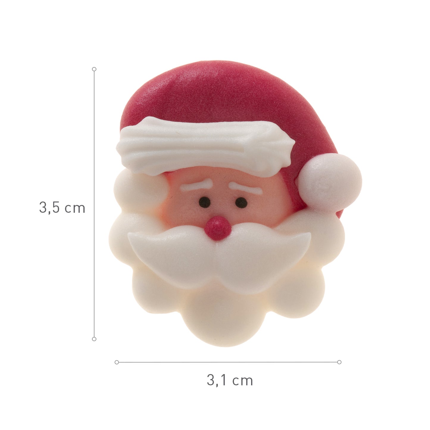 DECORACION AZÚCAR CARA DE PAPÁ NOEL 35X31 MM