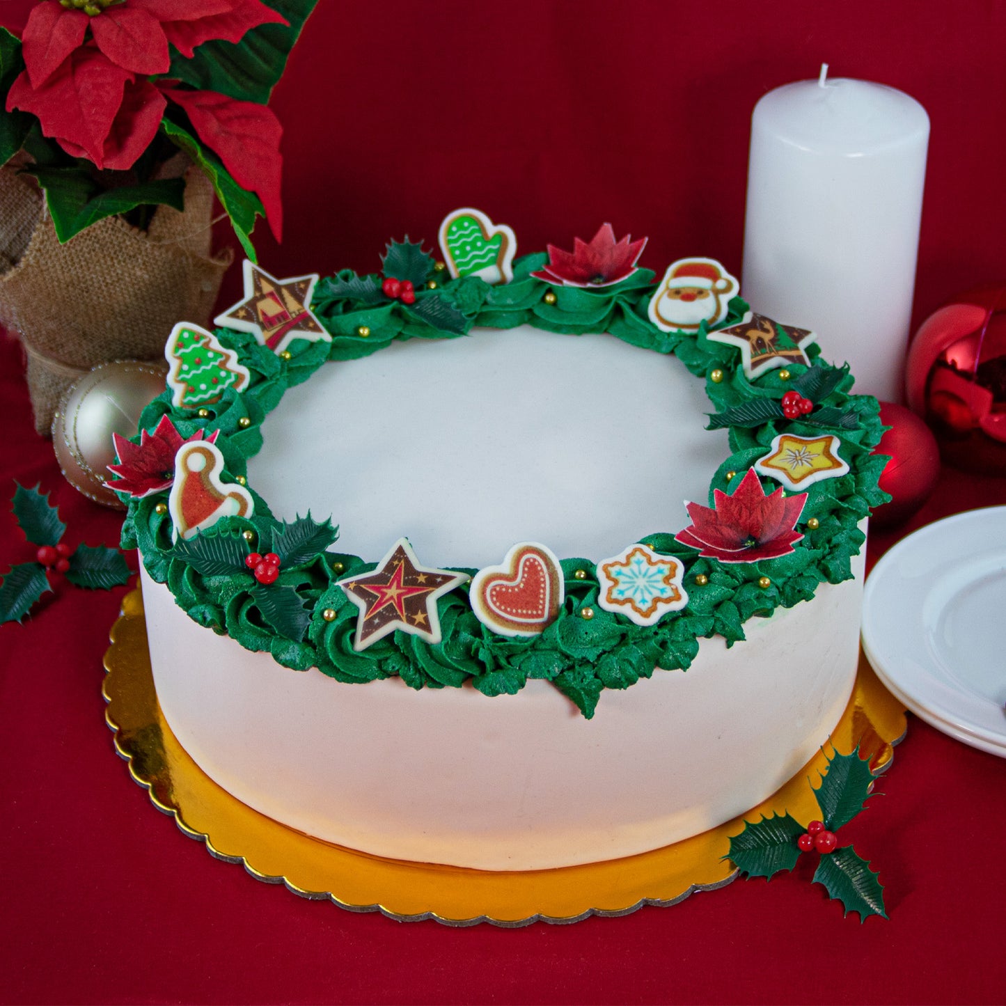 DECORAZIONE IN ZUCCHERO MORBIDO 2D NATALE 18 MODELLI 3.1 X 3.6 CM