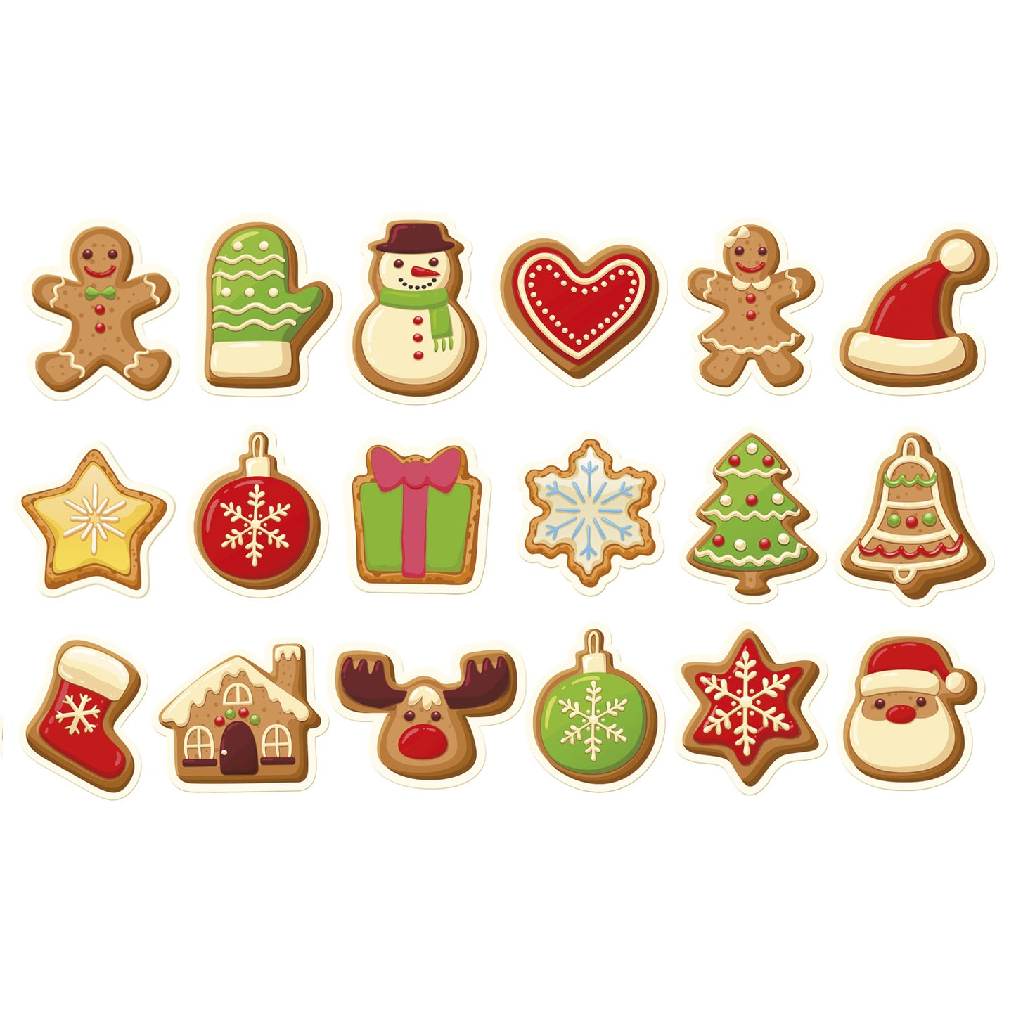 DECORAZIONE IN ZUCCHERO MORBIDO 2D NATALE 18 MODELLI 3.1 X 3.6 CM