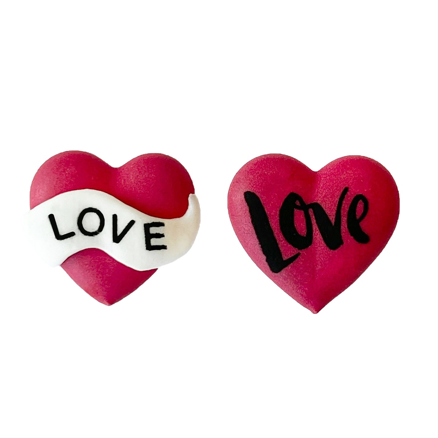 DECORATION EN SUCRE 2D COEURS LOVE TATTOO 26X24MM