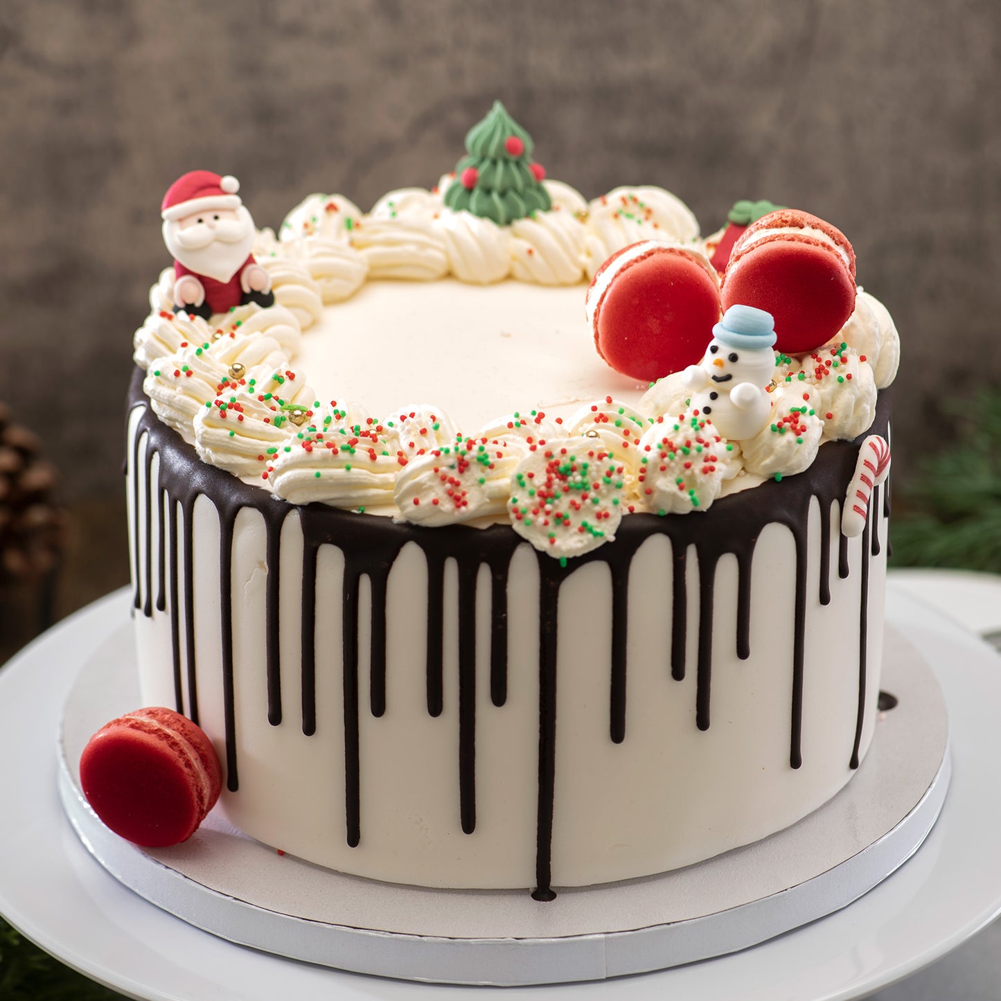 DECORATION SUCRE 3D PAPA NOEL, SAPIN ET BONHOMME DE NEIGE 3~4.5CM