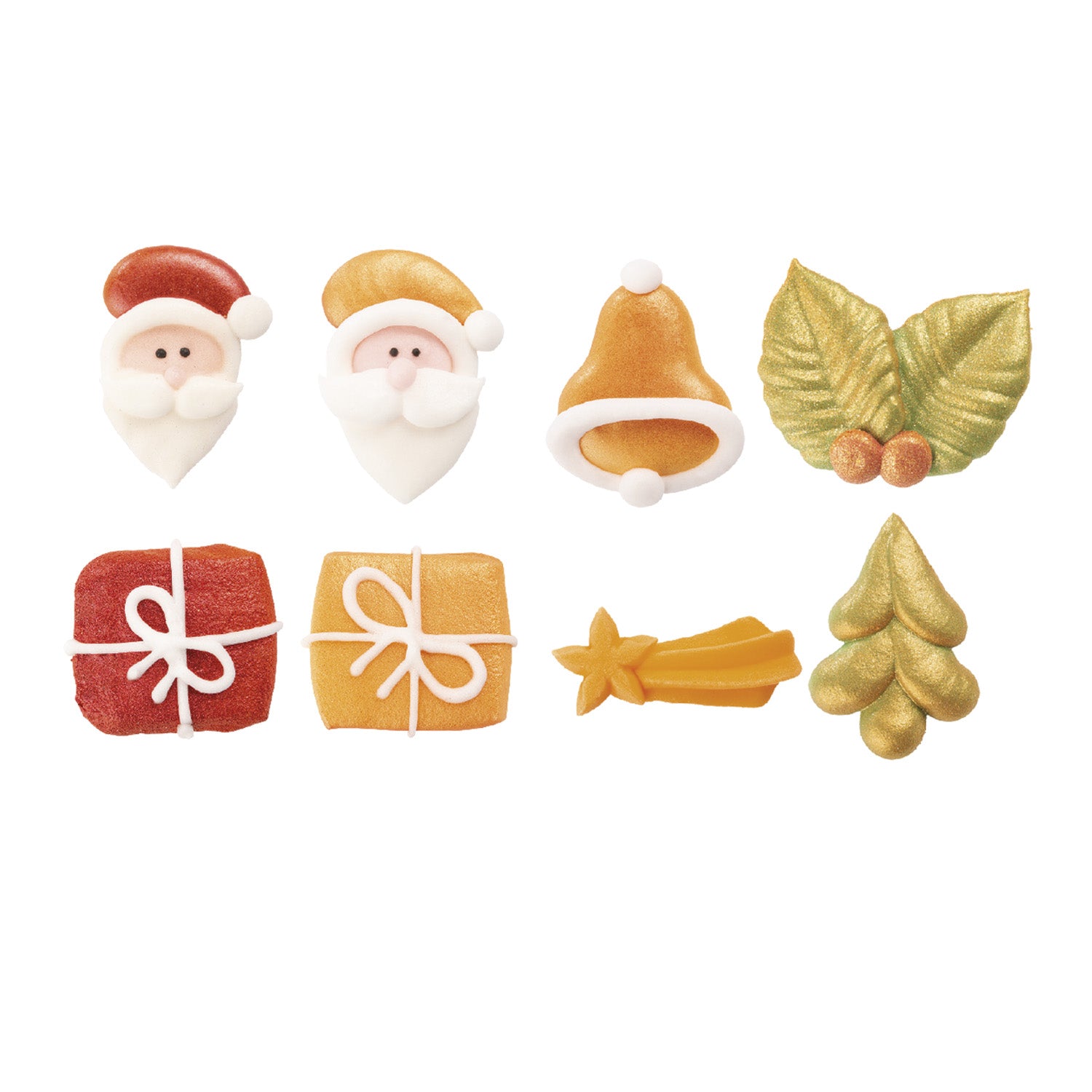 SUGAR DECORATION CHRISTMAS 8 DESIGNS PEARL EFFECT 4~1.7CM