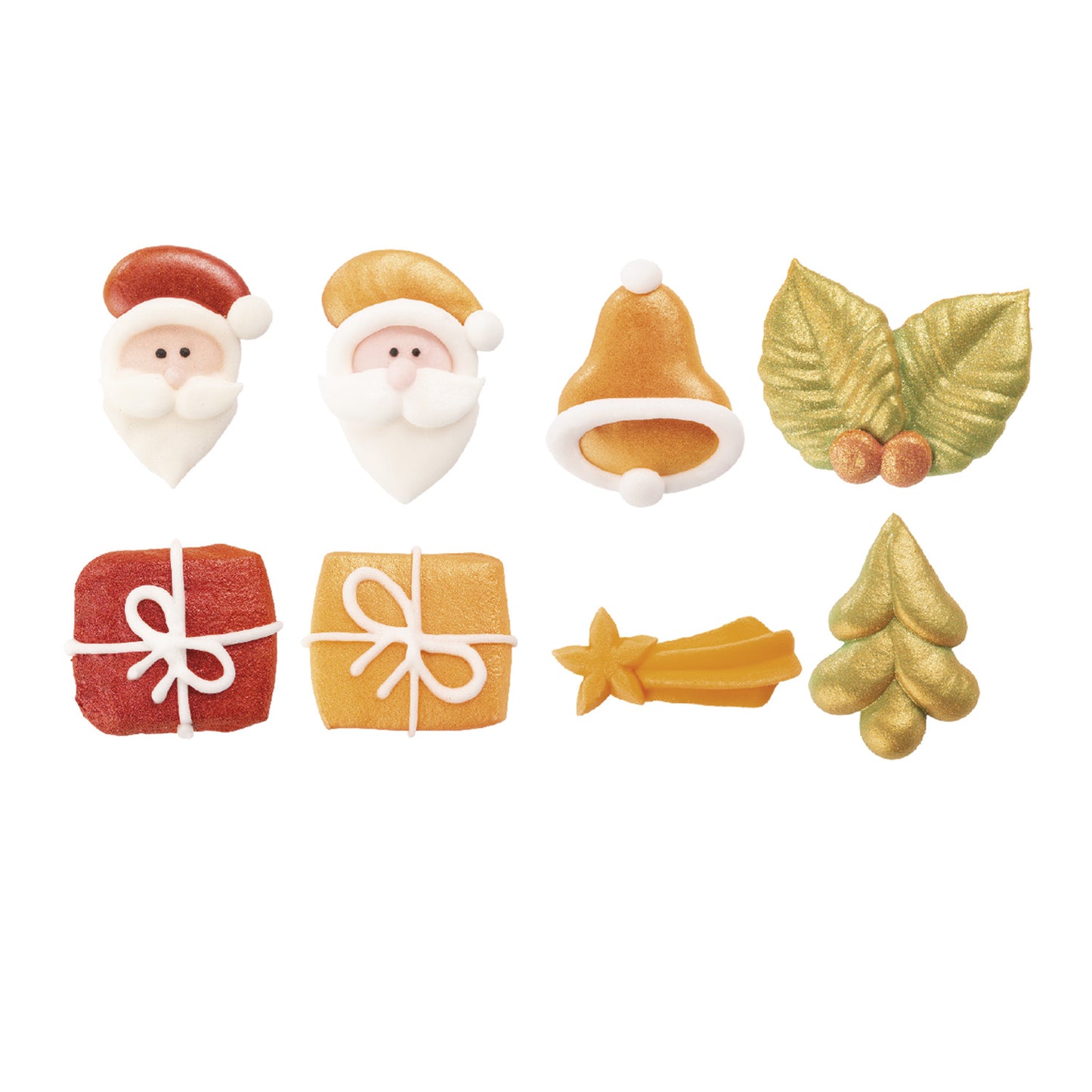 DECORATION EN SUCRE NOEL 8 DESSINS EFFET NACRÉ 4~1.7CM