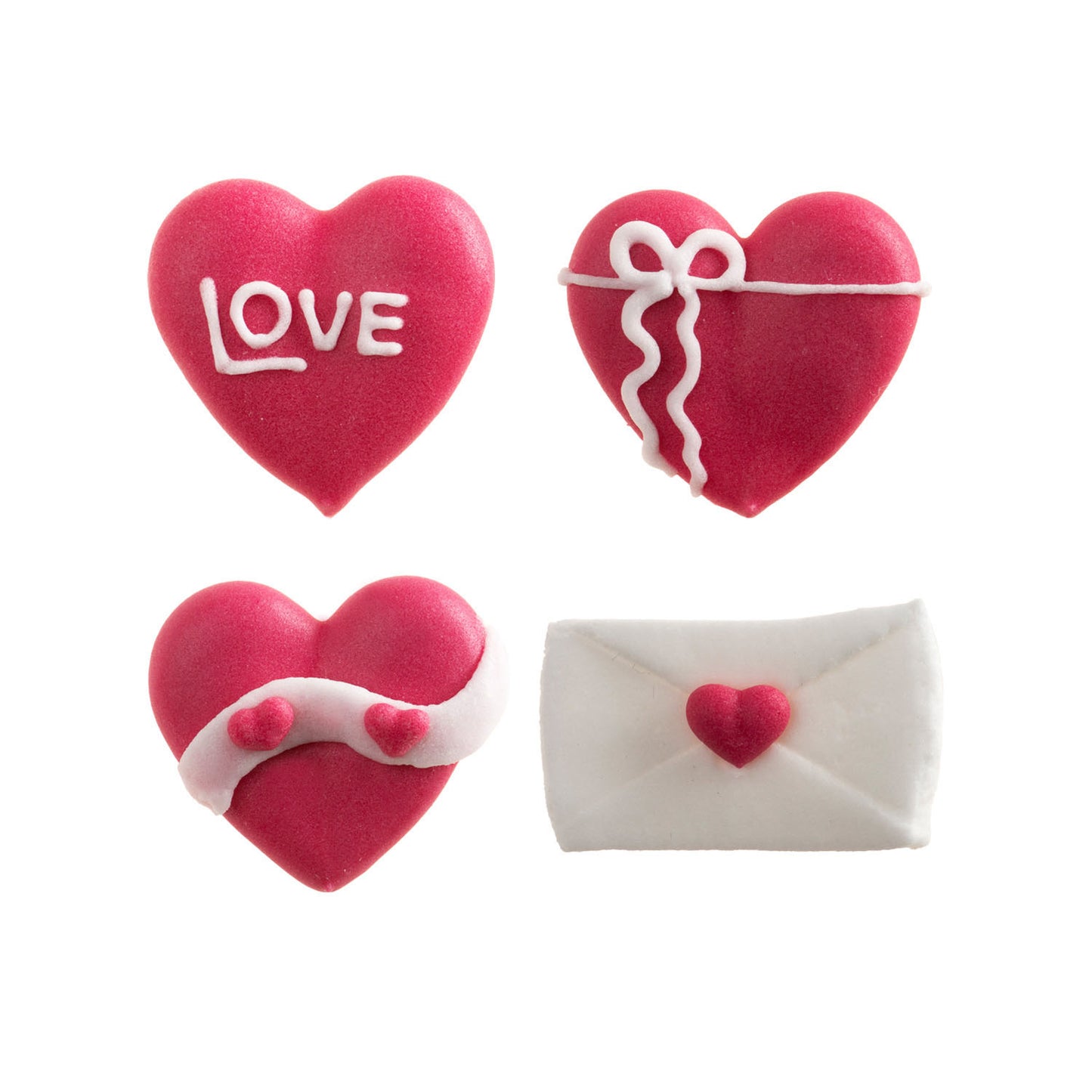 SUGAR DECORATION HEARTS AND LOVE ENVELOPES 1.7~2.8CM