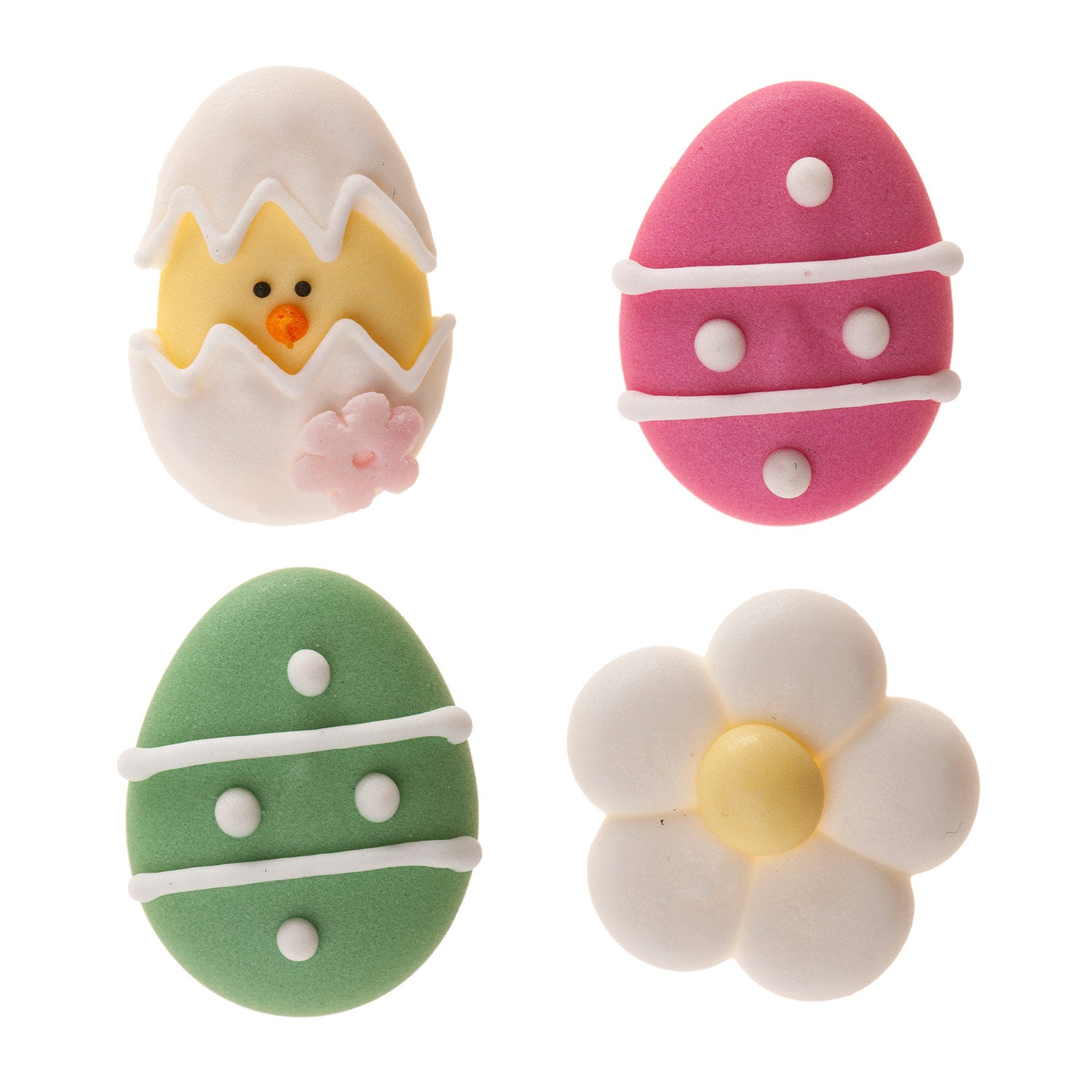 DECORACIÓN AZÚCAR HUEVOS COLORES Y FLORES DE PASCUA