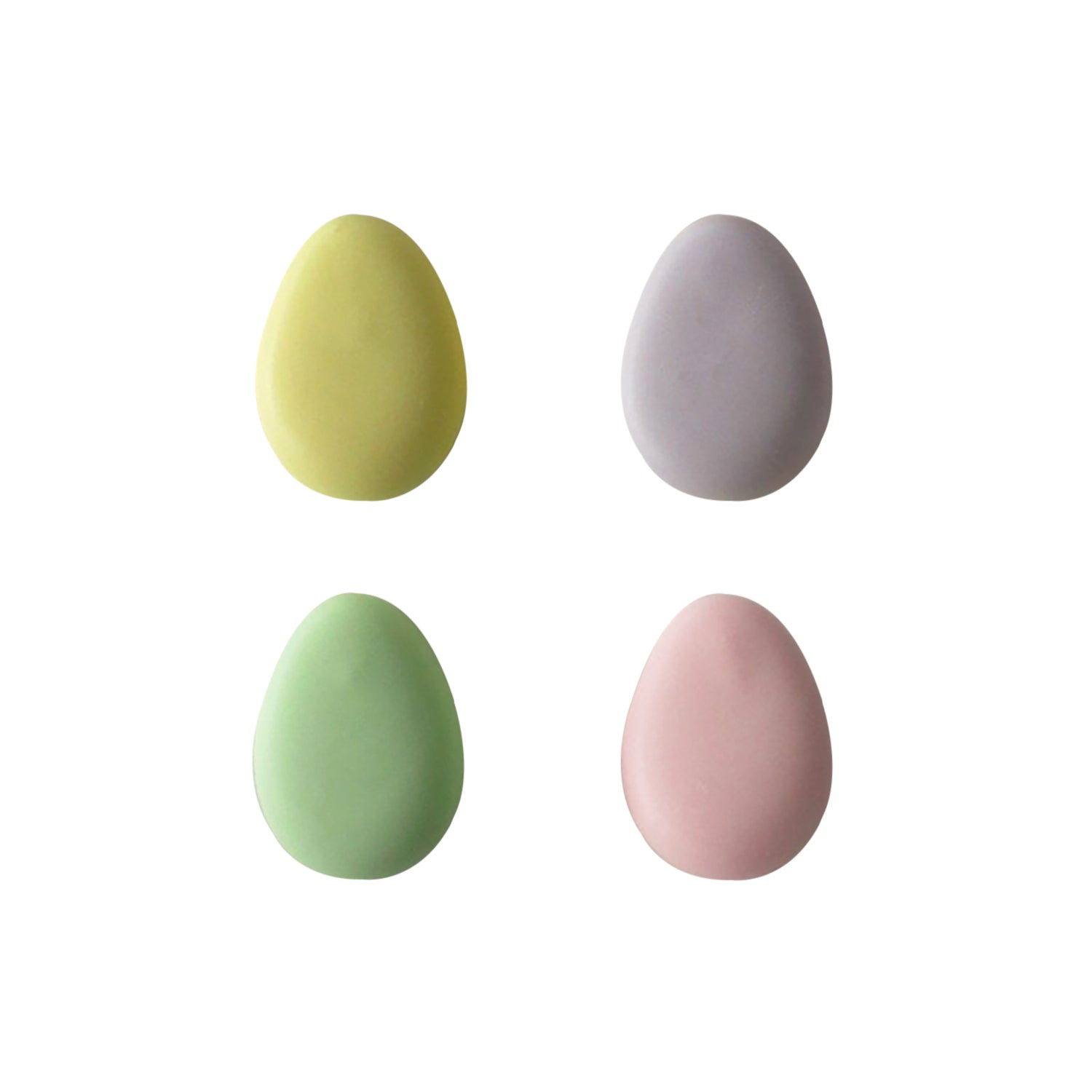 SUGAR DECORATION 2D COLORED EGGS MERINGUE FLAVOR 3X2CM