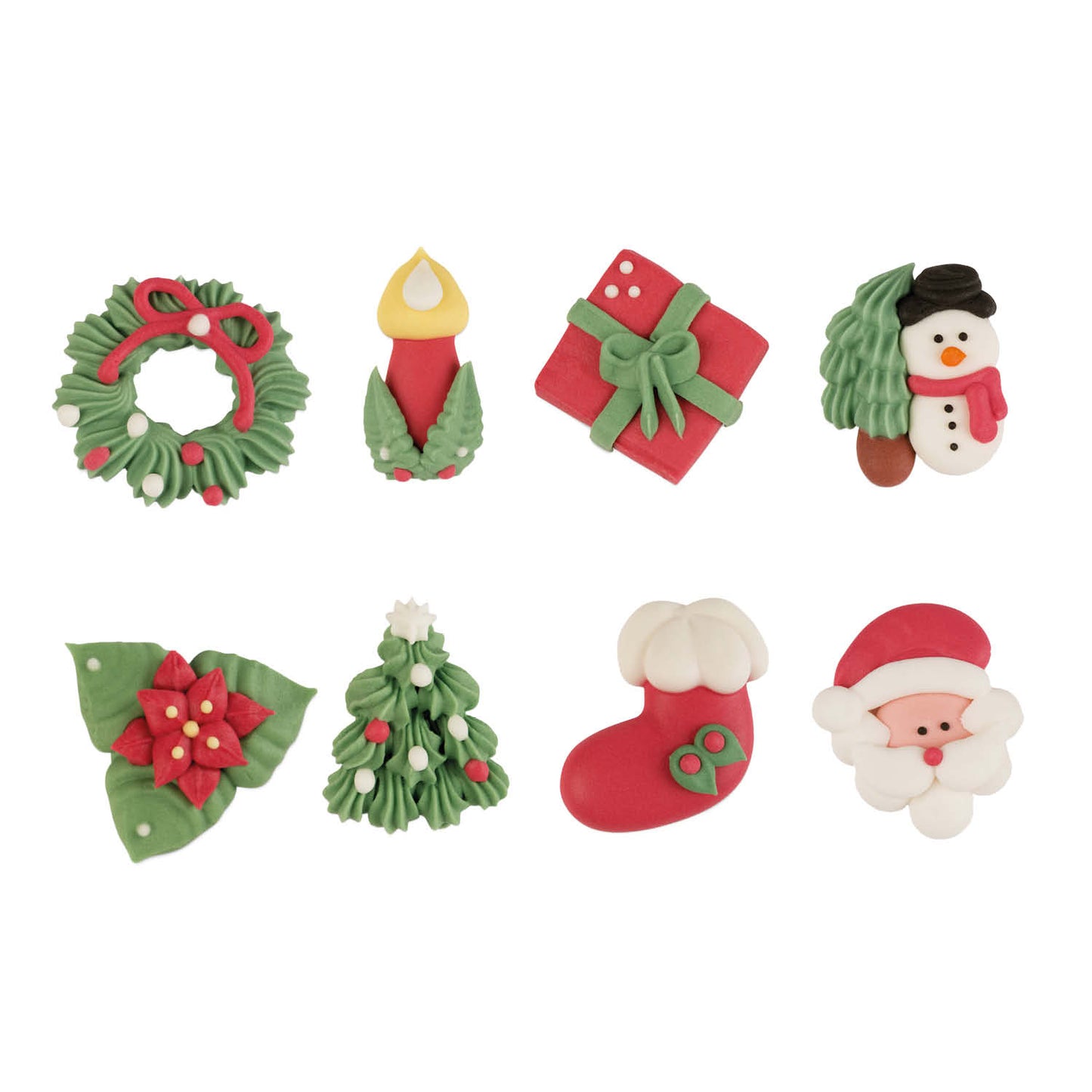 DECORAZIONE DI ZUCCHERO 2D DI NATALE 8 DISEGNI