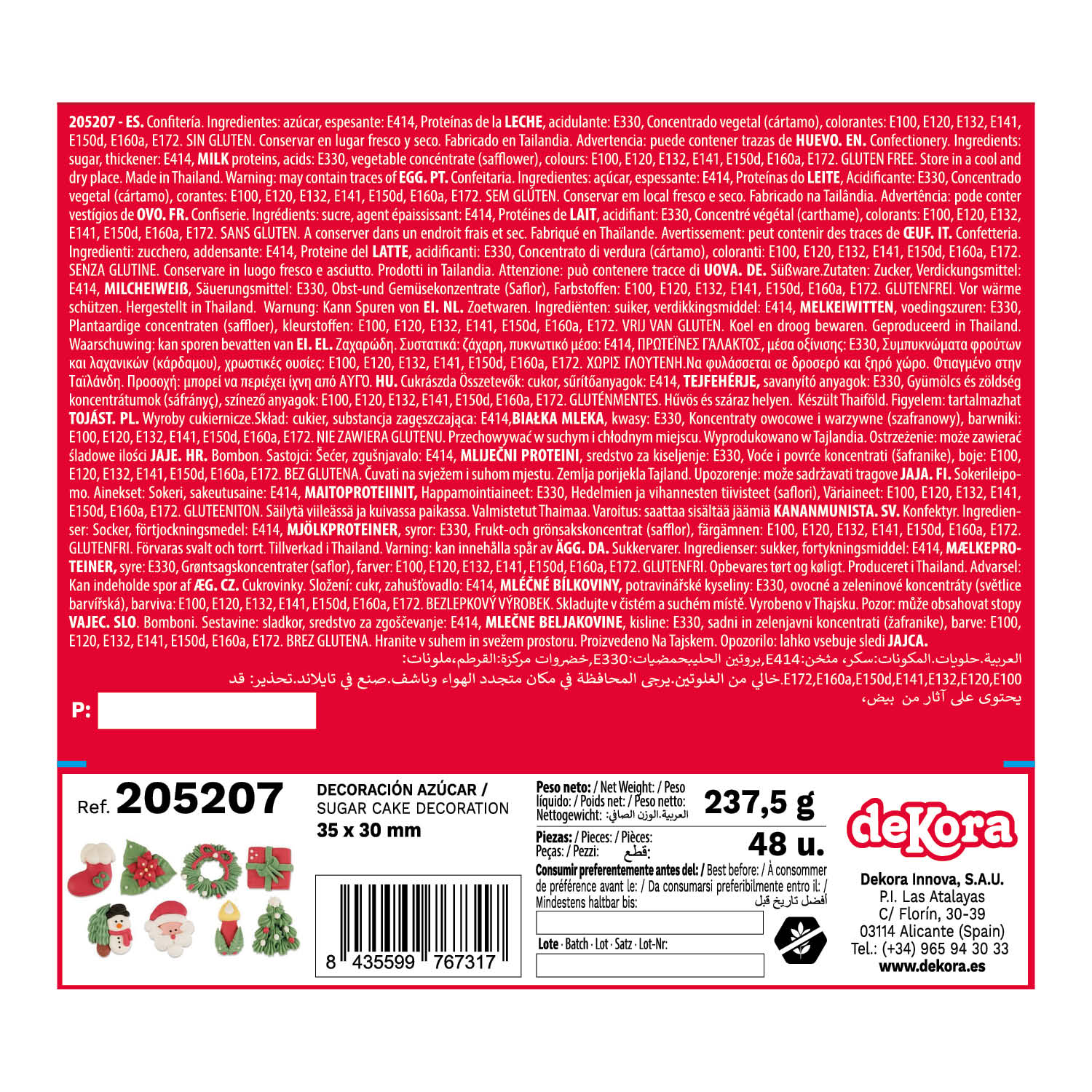 DECORATION SUCRE 2D  8 DESSINS