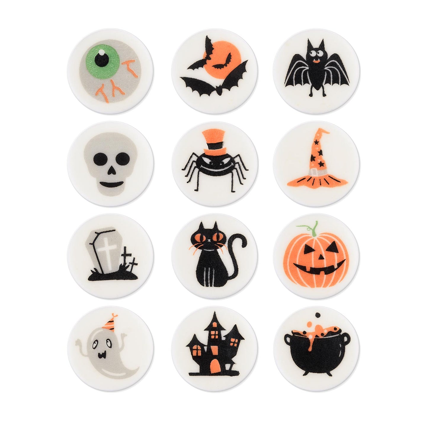DECORAÇÃO DE AÇÚCAR 2D HALLOWEEN 12 DESENHOS 30MM