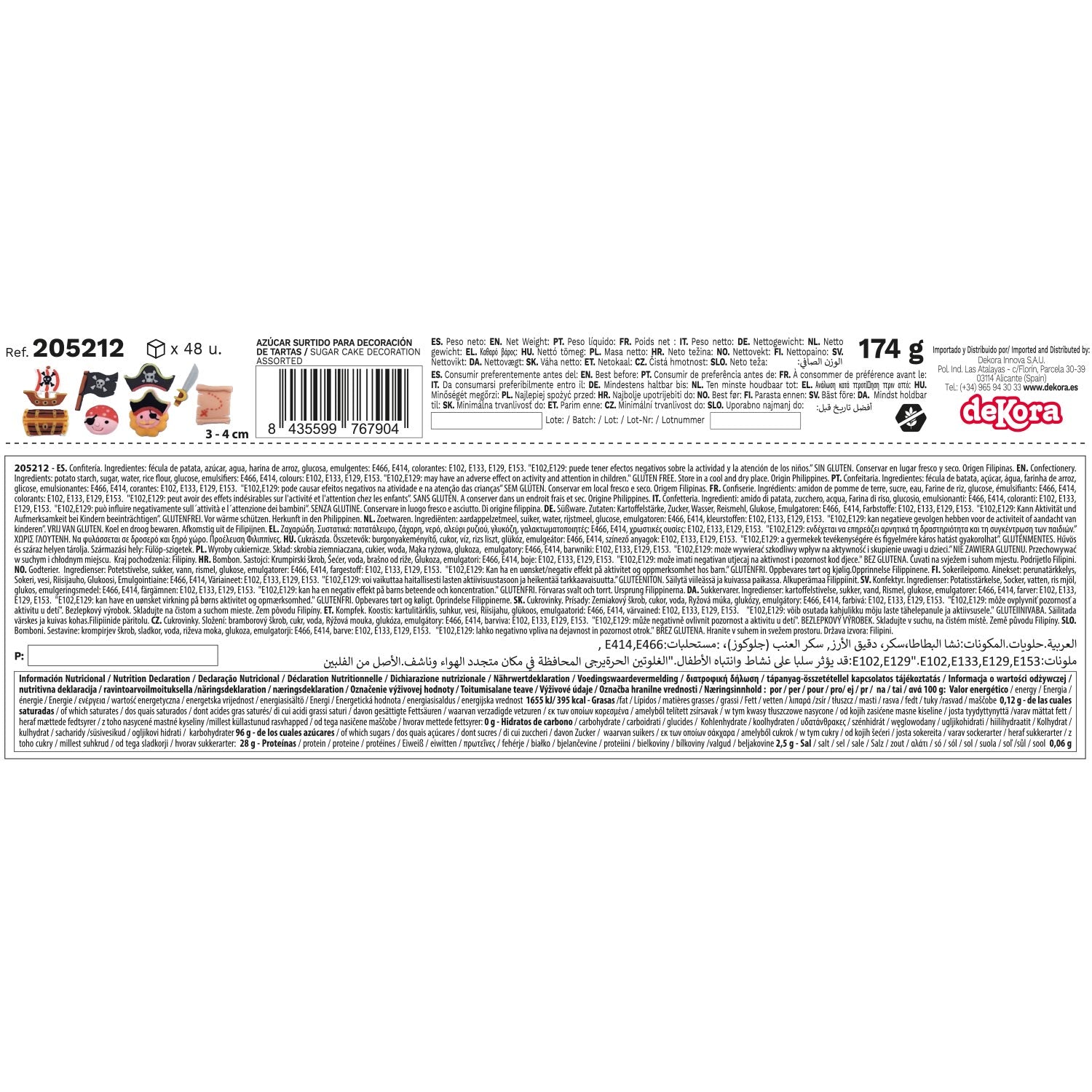 DECORATION SUCRE 2D PIRATES 8 DESSINS