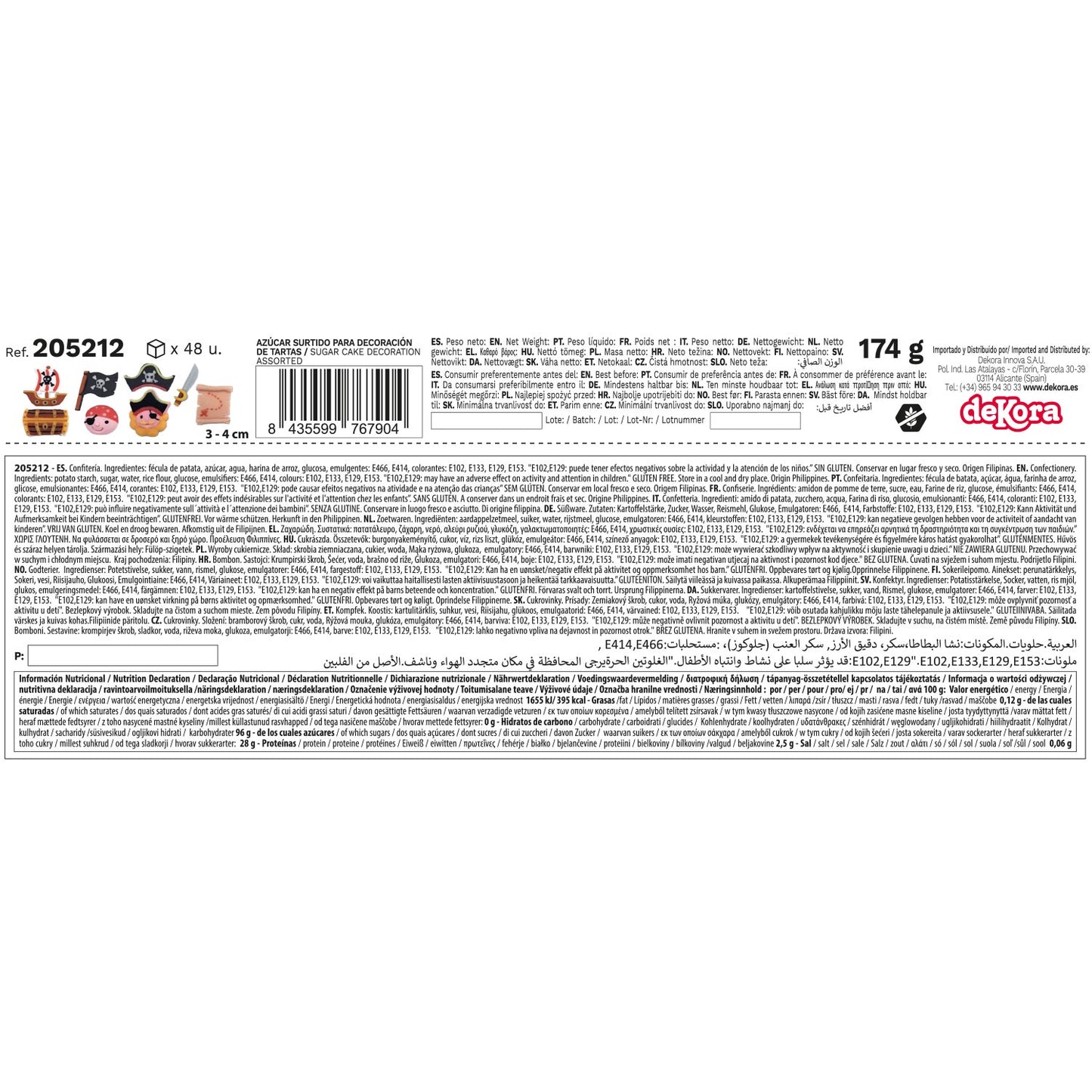 DECORATION SUCRE 2D PIRATES 8 DESSINS