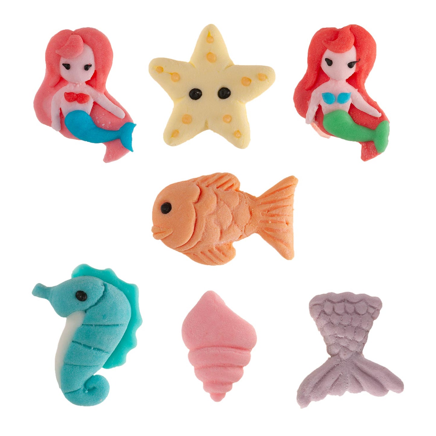 SUGAR DECORATION MERMAIDS 7 DESIGNS