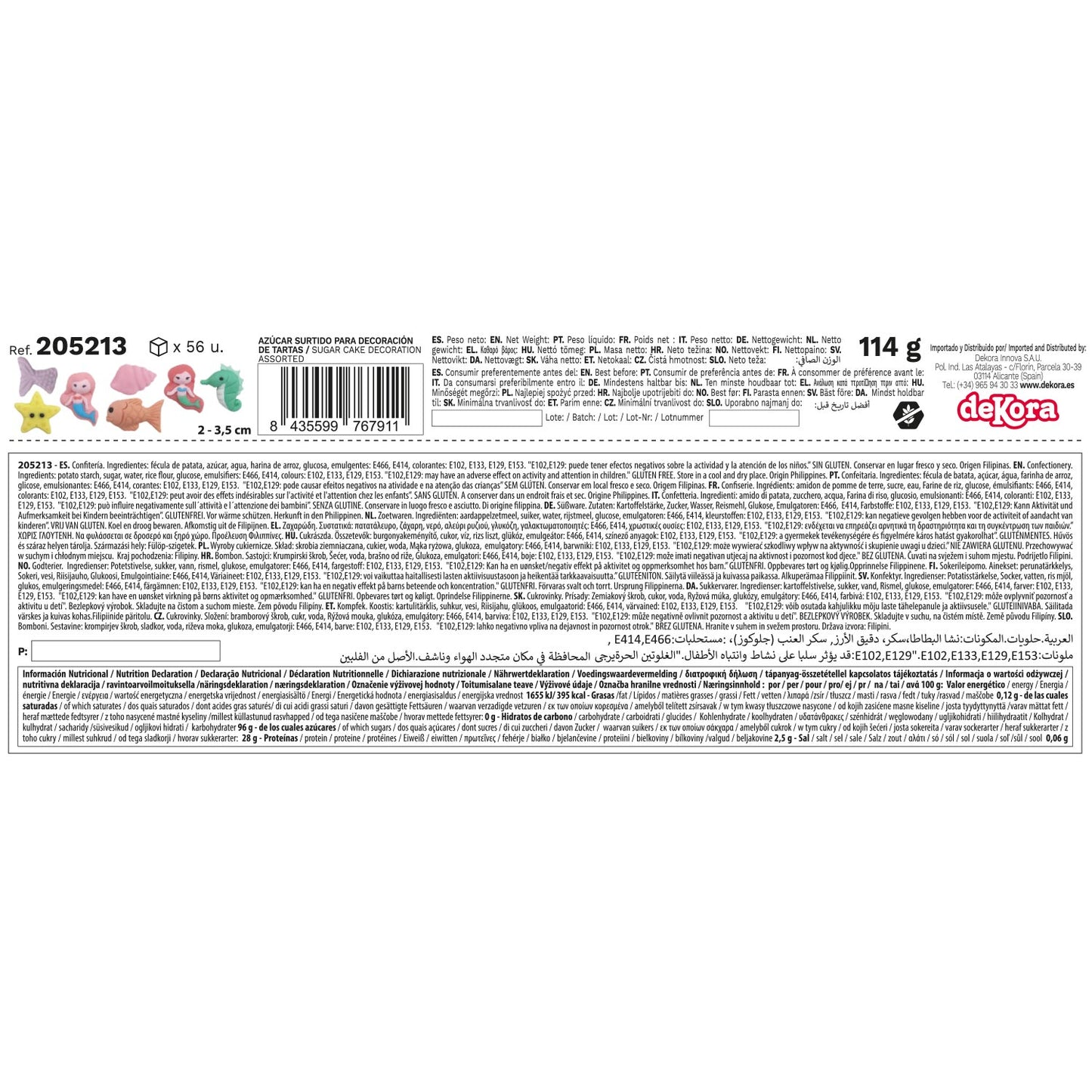 DECORATION SUCRE 2D SIRENES 7 DESSINS