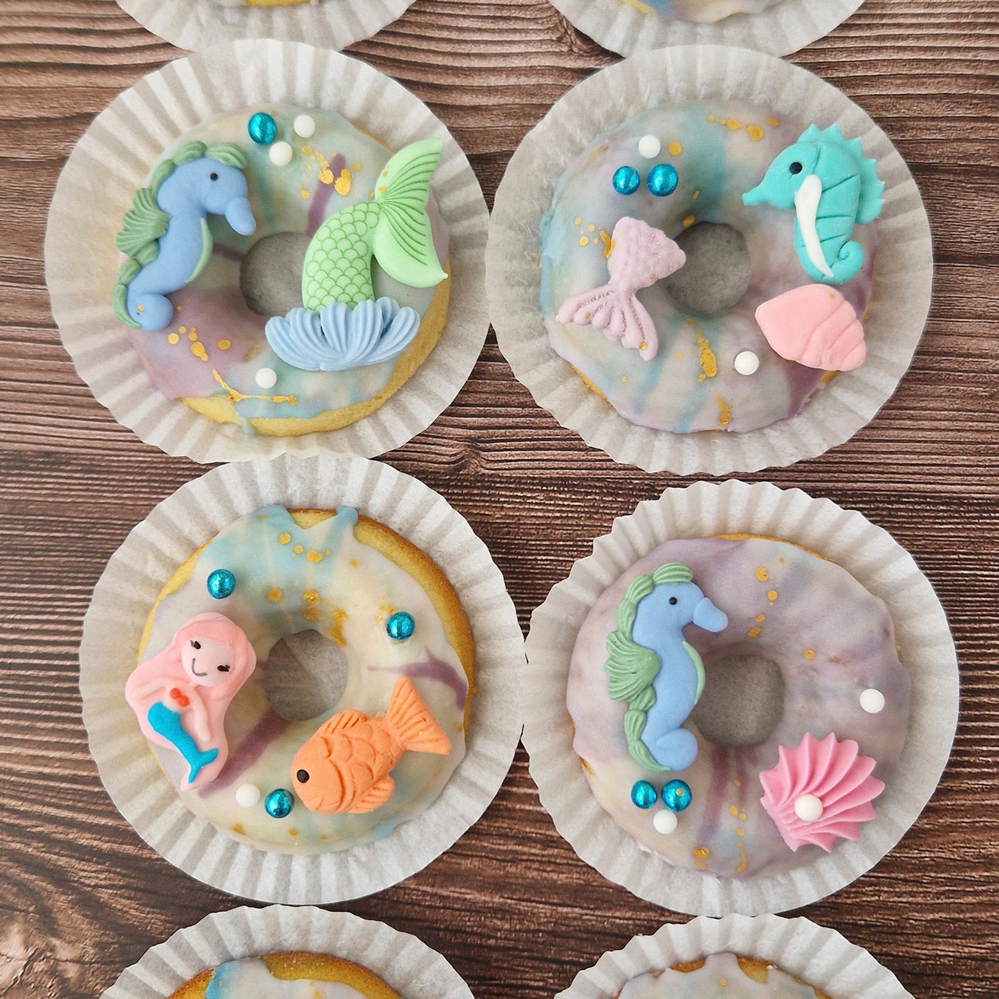 DECORATION SUCRE 2D SIRENES 7 DESSINS