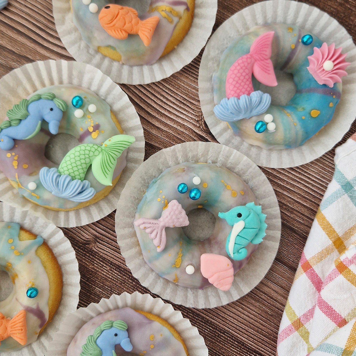 DECORATION SUCRE 2D SIRENES 7 DESSINS