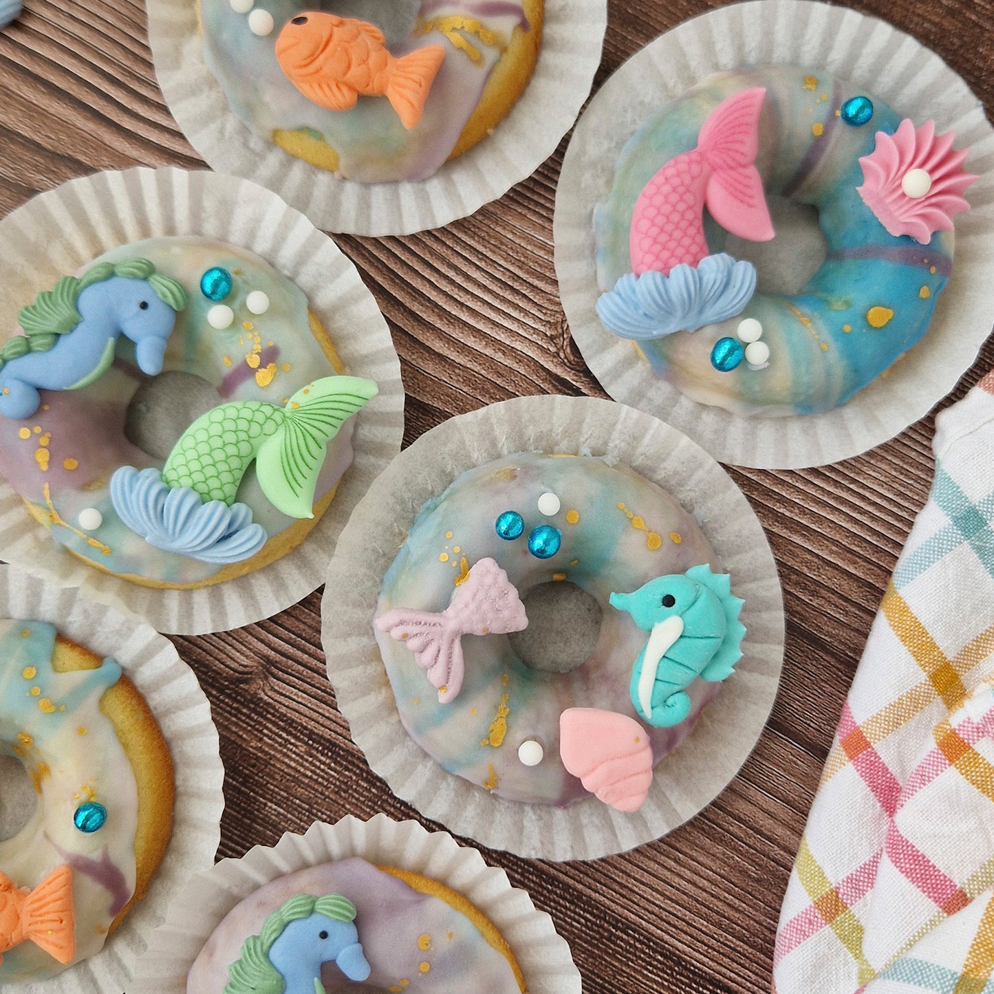 DECORATION SUCRE 2D SIRENES 7 DESSINS