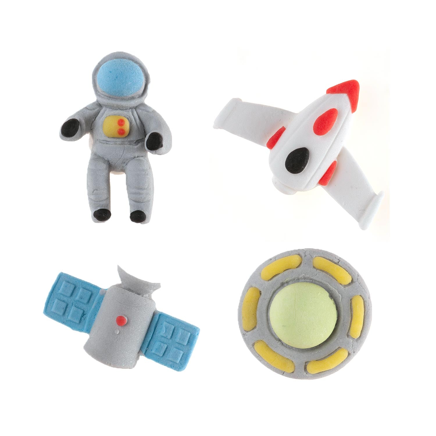 DECORACIÓN AZÚCAR ASTRONAUTA Y ESPACIO 4 DISEÑOS