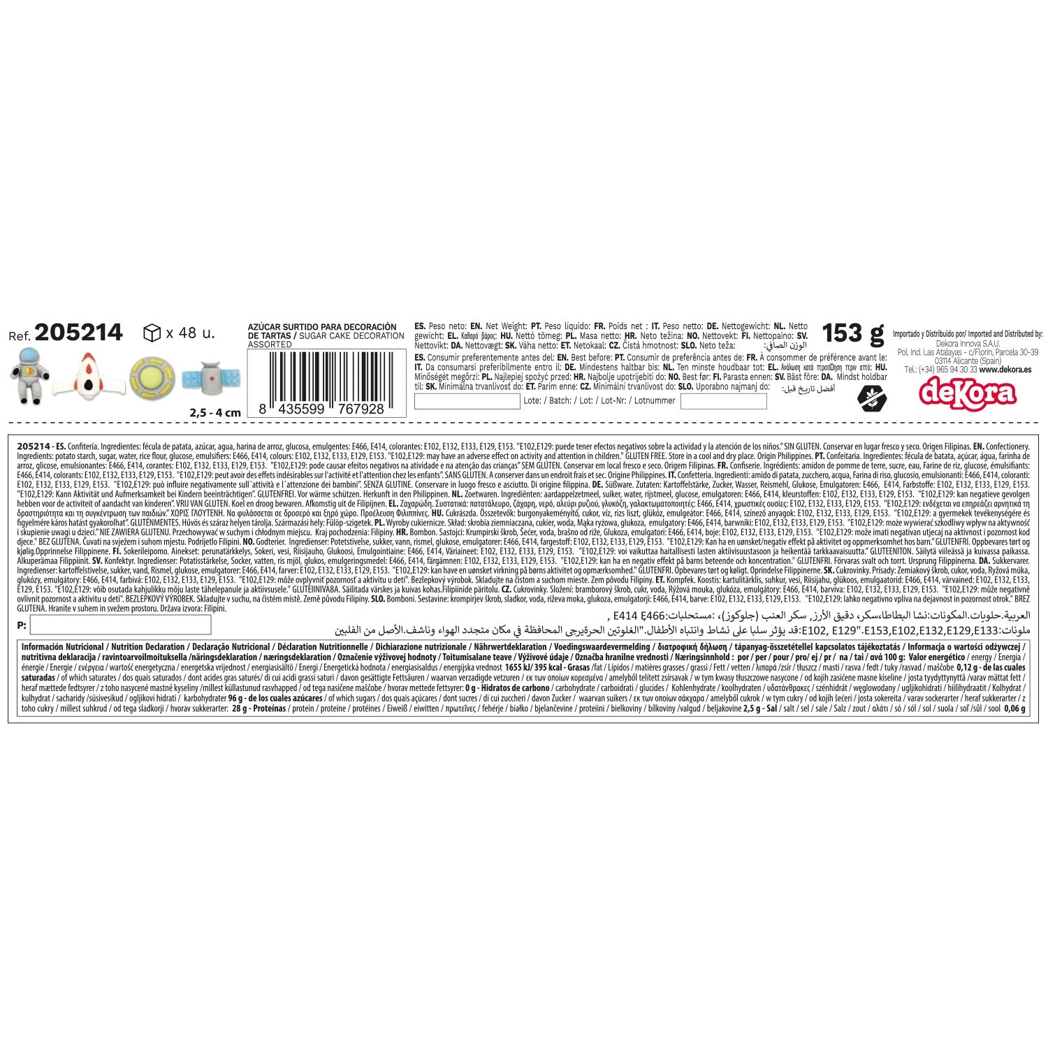 DECORATION SUCRE 2D L’ESPACE ET ASTRONAUTES