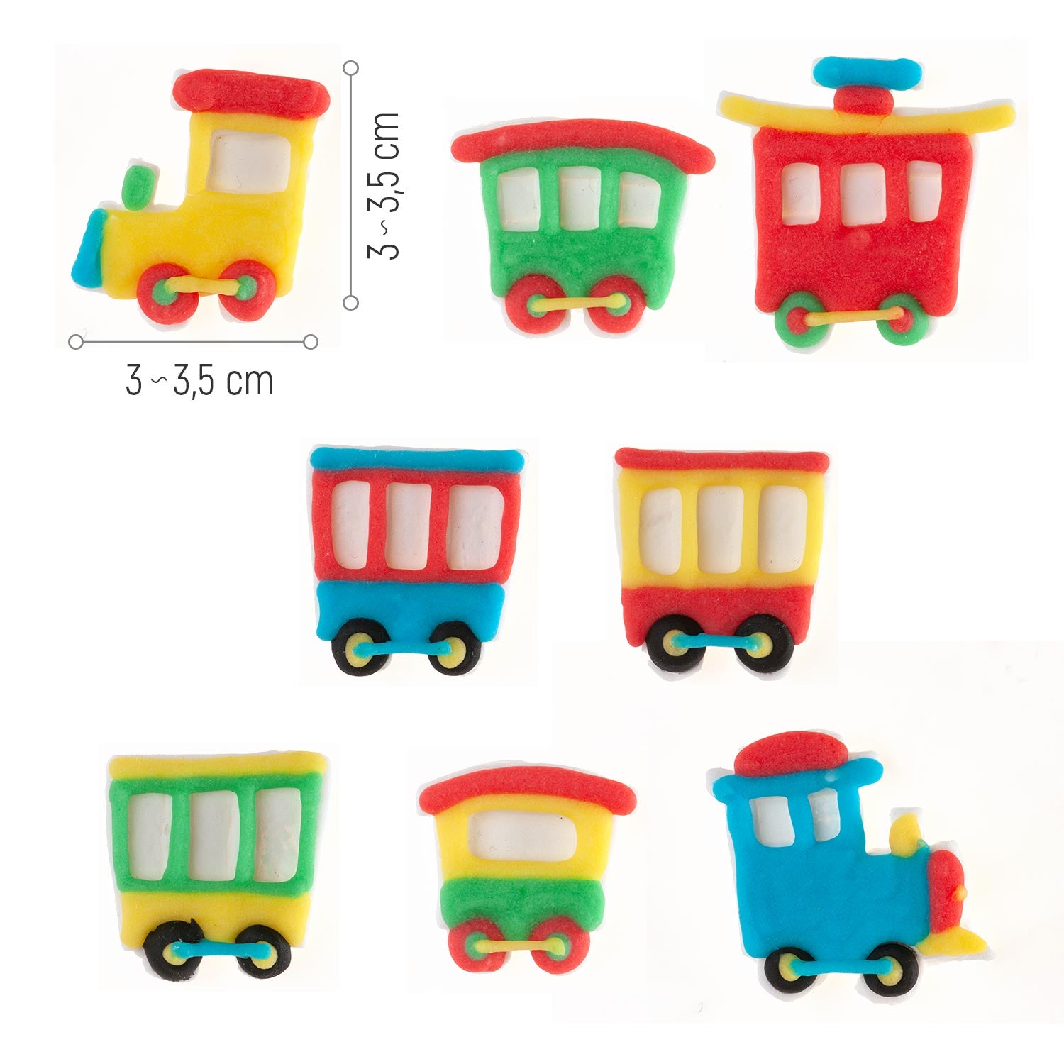DECORATION SUCRE 2D TRAINS ~3X3,5CM